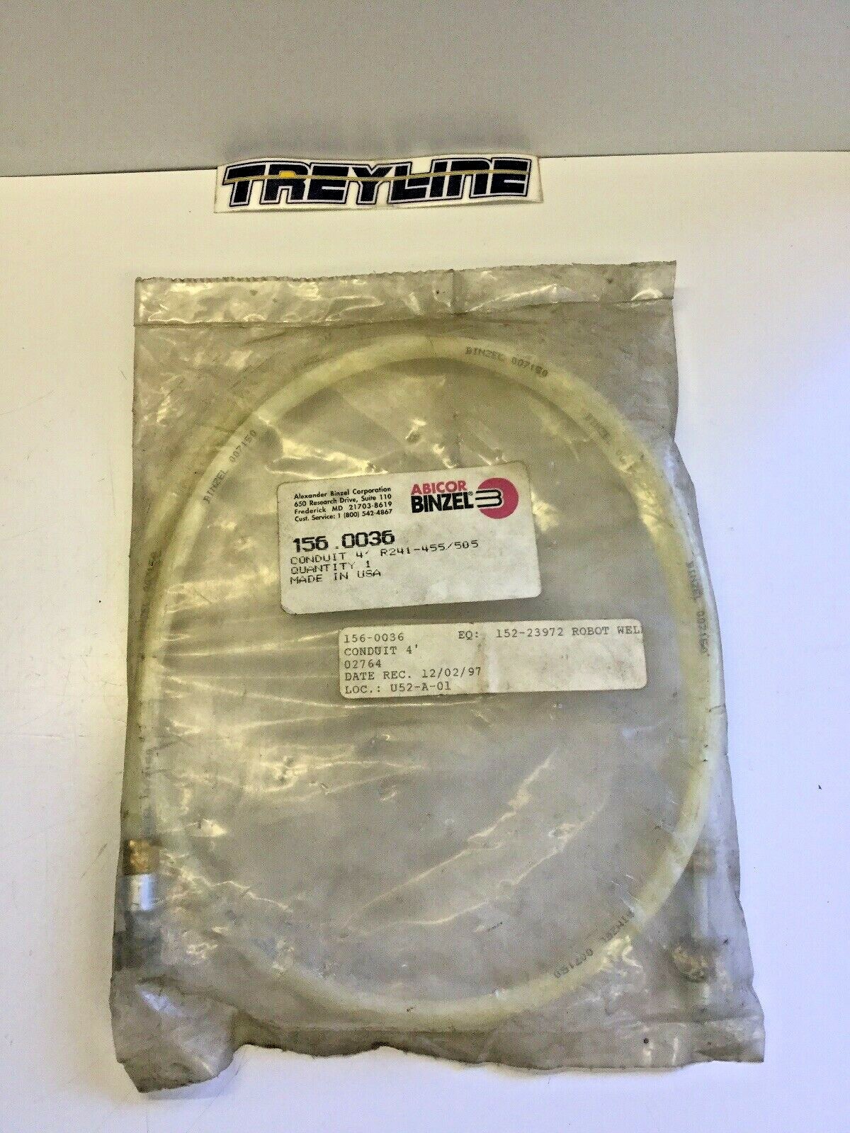 NEW, BINZEL, 156-0036, CONDUIT 4’, R241-455/505. (3B-2)