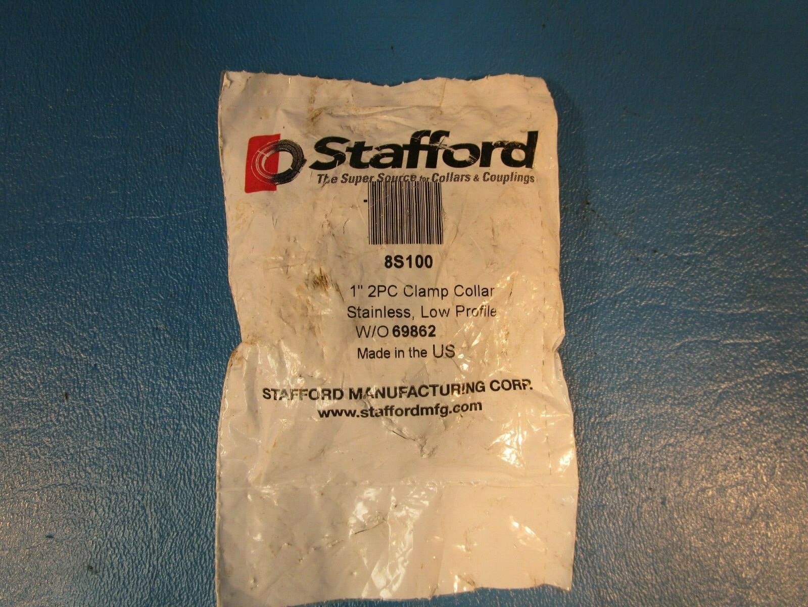 Stafford 8S100 Collar, Stainless Steel, 1″, Two Piece Clamp Type