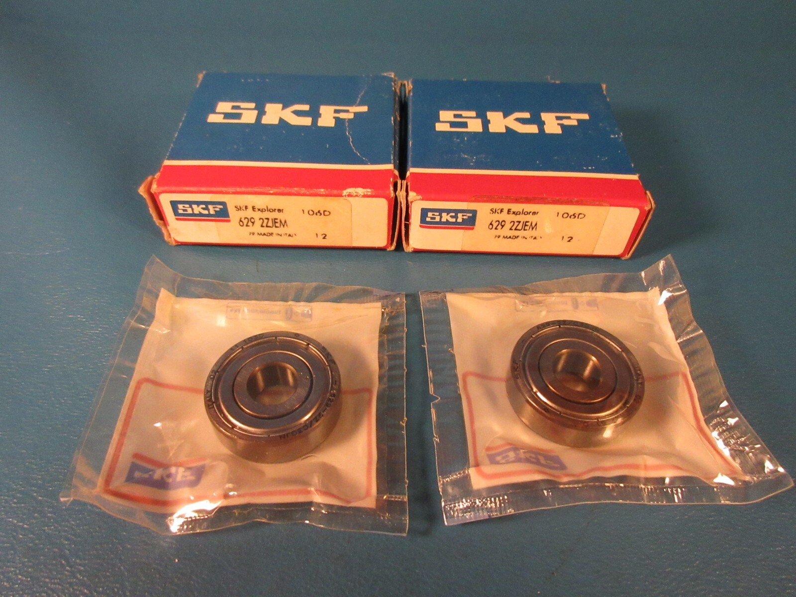 LOT OF 2 SKF 629 2Z JEM, Deep Groove Ball Bearings,9mm ID x 26mm OD x 8mm Wide;