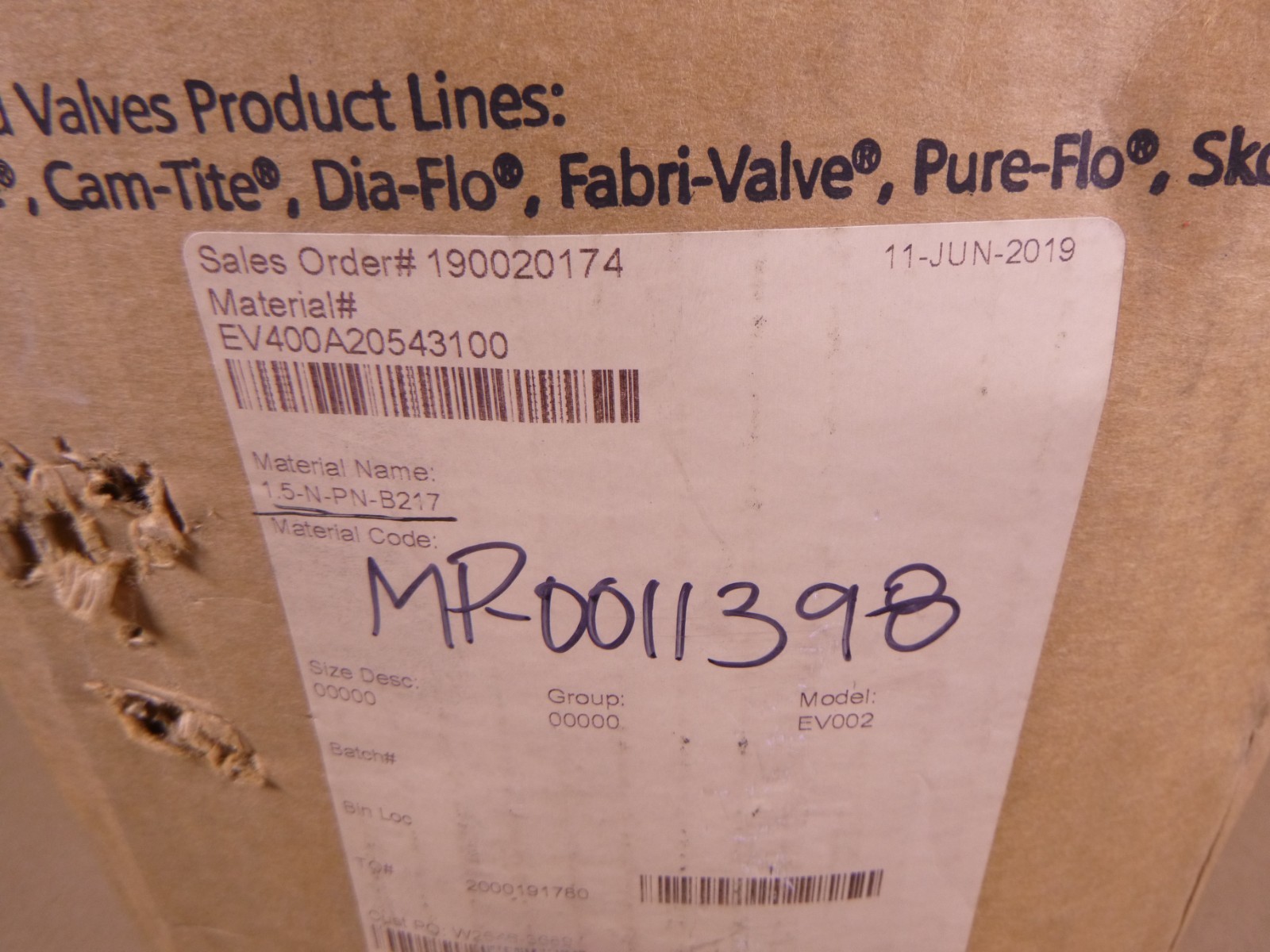 1-1/2″ ITT Pure-Flo Pneumatic Actuator 90psi B217 Part Number 1.5-N-PN-B217