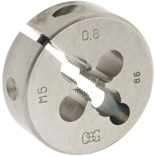 OSG 46074 Round Die: M5 x 0.8, 25 mm OD, HSS Adjustable, Right Hand Thread