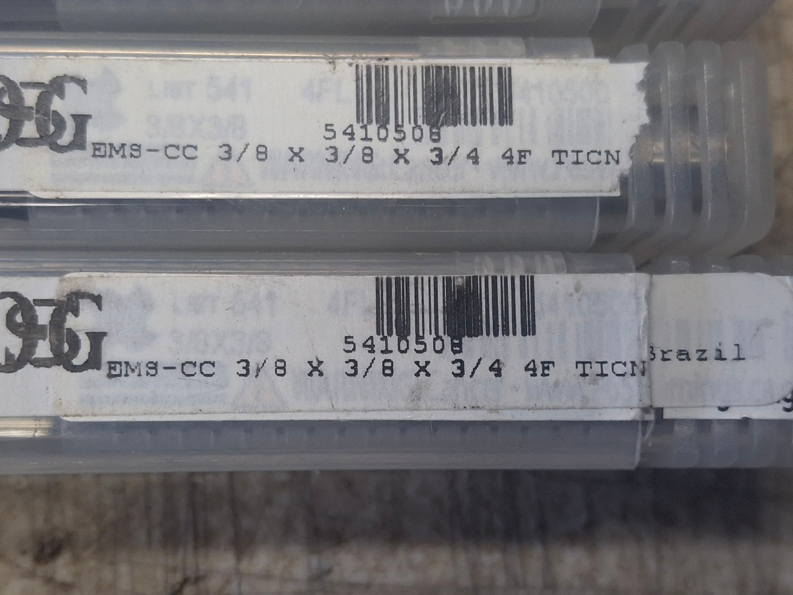 5 qty OSG Square End Mill: Cobalt, TiCN Coated, 4 Flute, 3/8″ Mill Dia, 3/4″ LOC