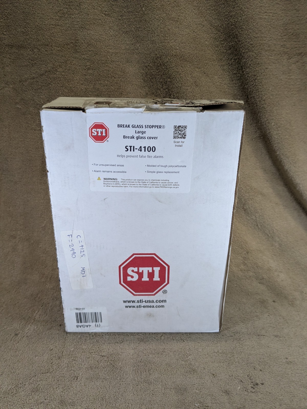 Safety Technology International STI-4100 Fire Alarm Break Glass Cover