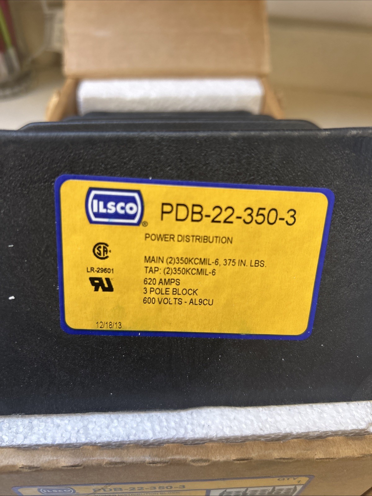 SURPLUS NEW ILSCO PDB-22-350-3 620 Amp Power Distribution Block – Electrical