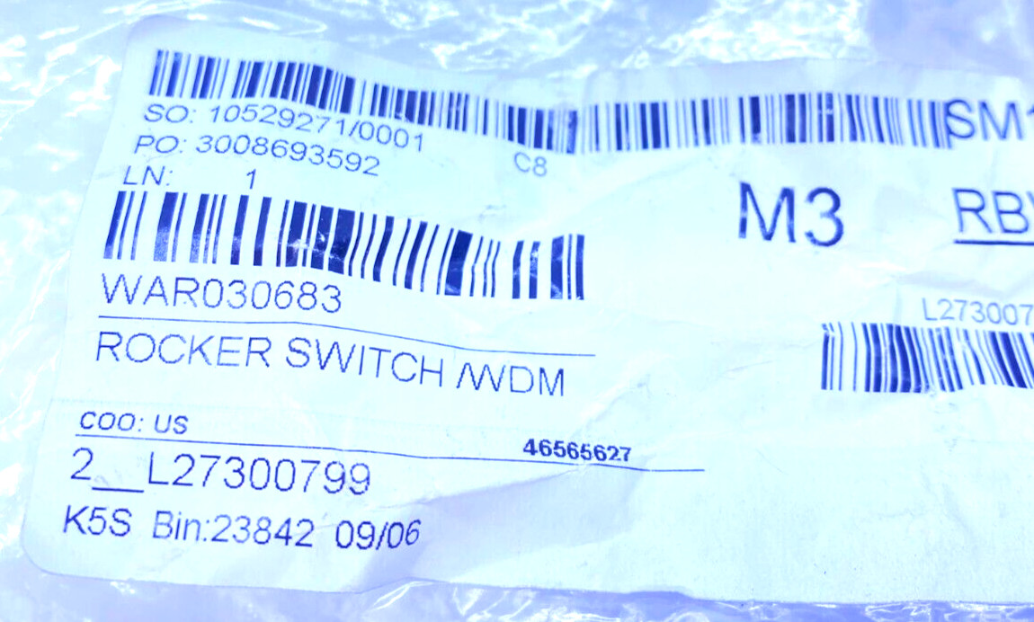 Waring Rocker Switch WDM WAR030683, 030683 New