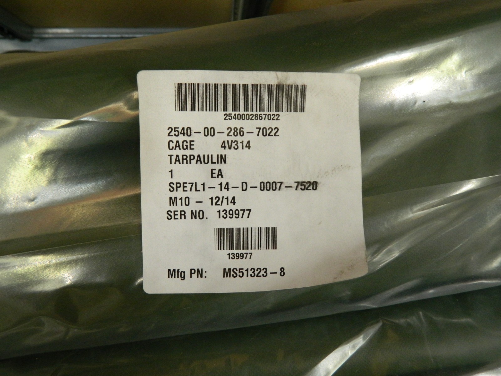 TARPAULIN MILITARY COVER EXTREME DUTY APPROX. 14FT X11FT