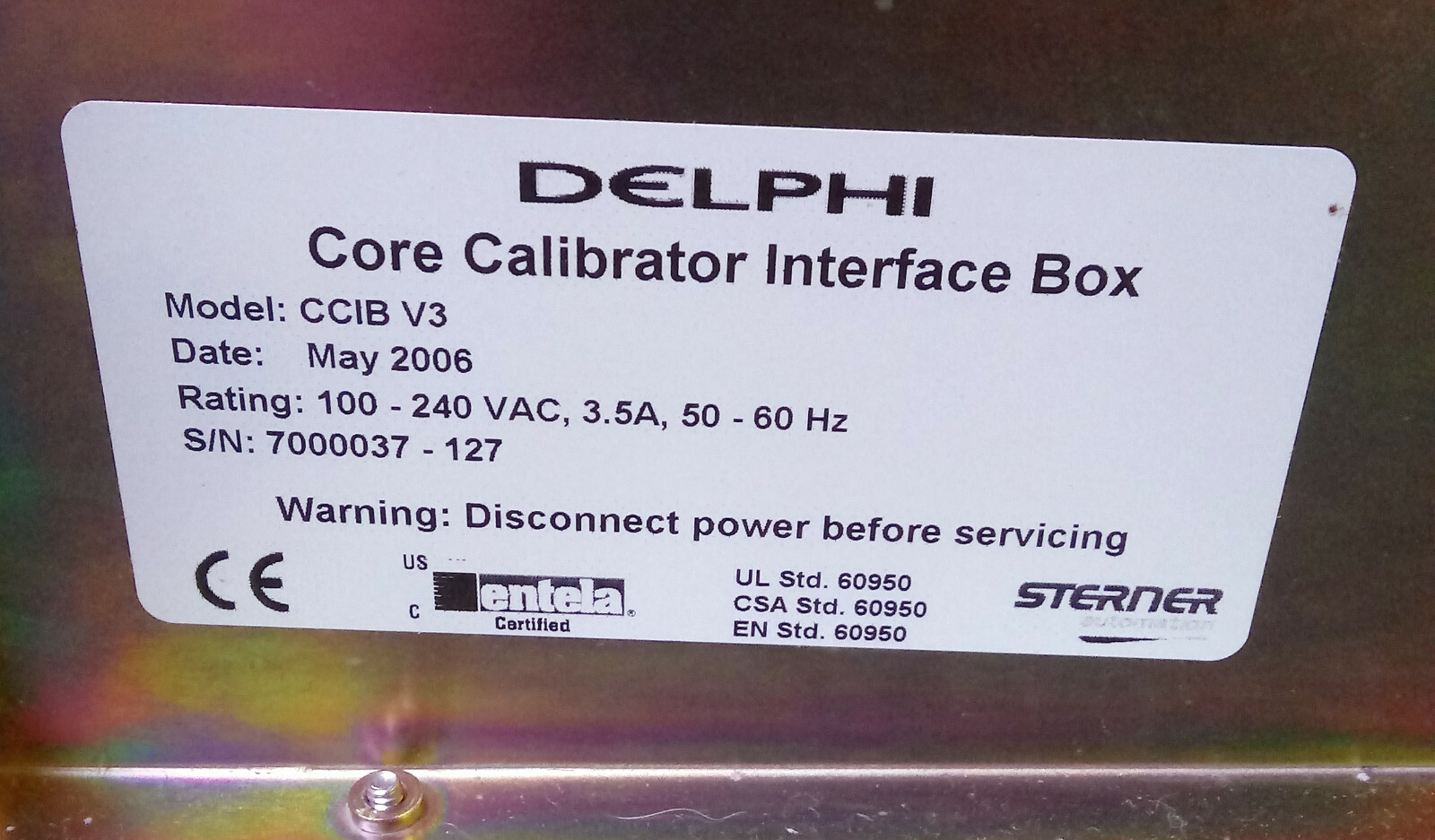 1 USED DELPHI PODS-B CCIB-V3 CORE CALIBRATOR INTERFACE BOX ***MAKE OFFER***