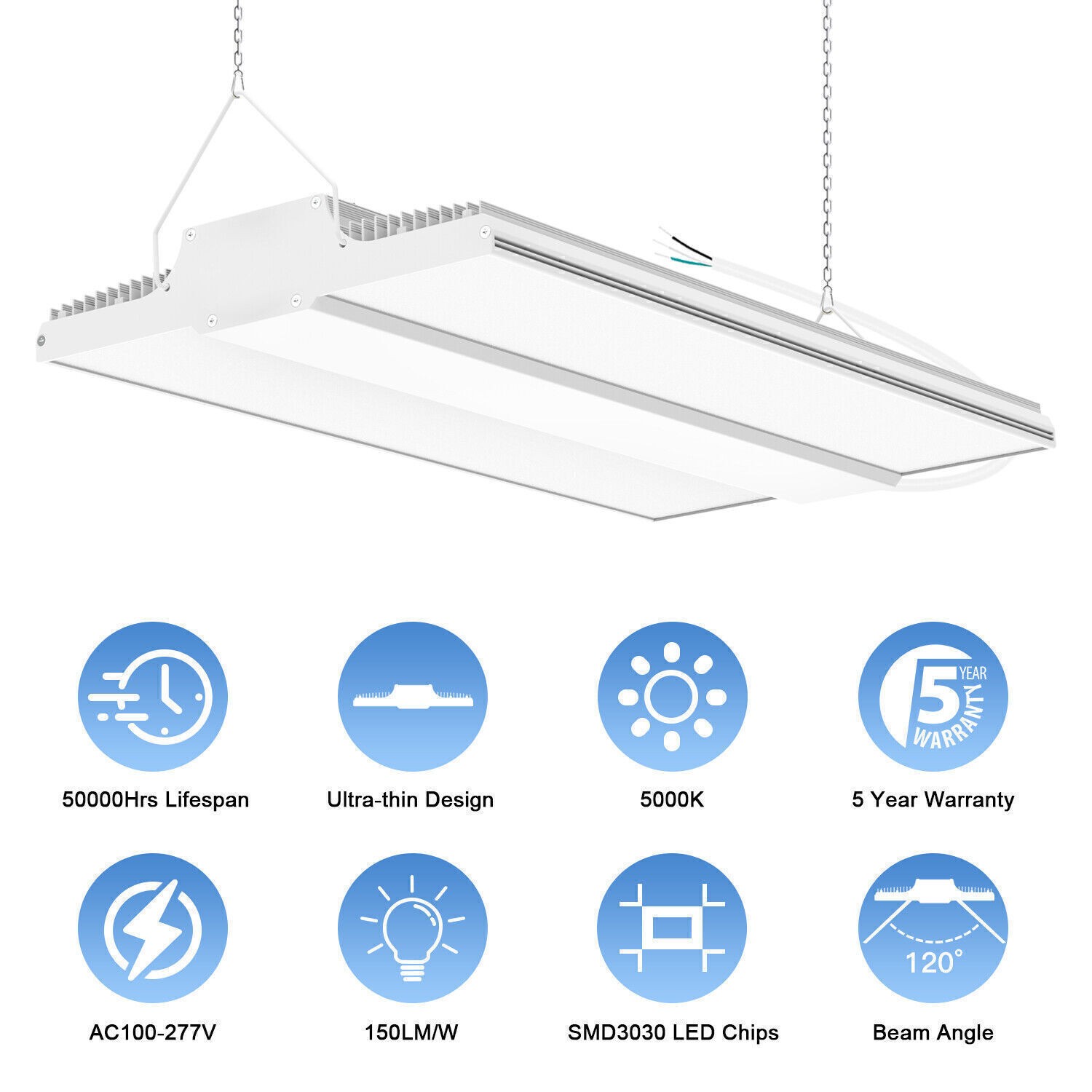4 PACK Linear LED High Bay Light 150W 22500 Lumen Warehouse Garage Shop Fixture