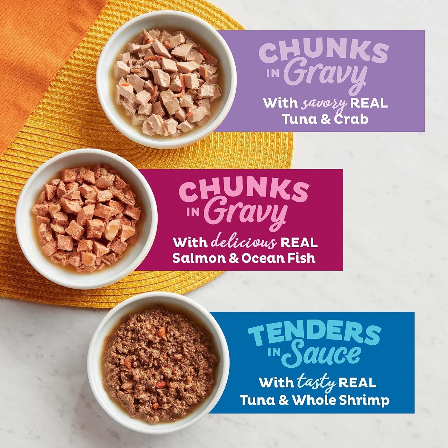 3 PACK Meow Mix Seafood Selections Variety Pack, Wet Cat Food, 2.75oz (24 Pack)
