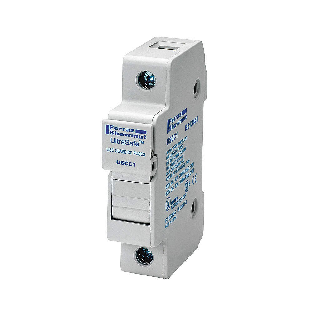 MERSEN USCC1 Fuse Block,0 to 30A,Class CC,1 Pole 4ZCP6