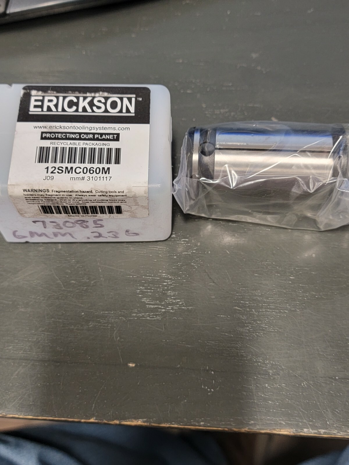 Erickson/Kennametal 6mm ID 12SMC080M 3101117 Sealed Hydraulic Chuck Sleeve K018
