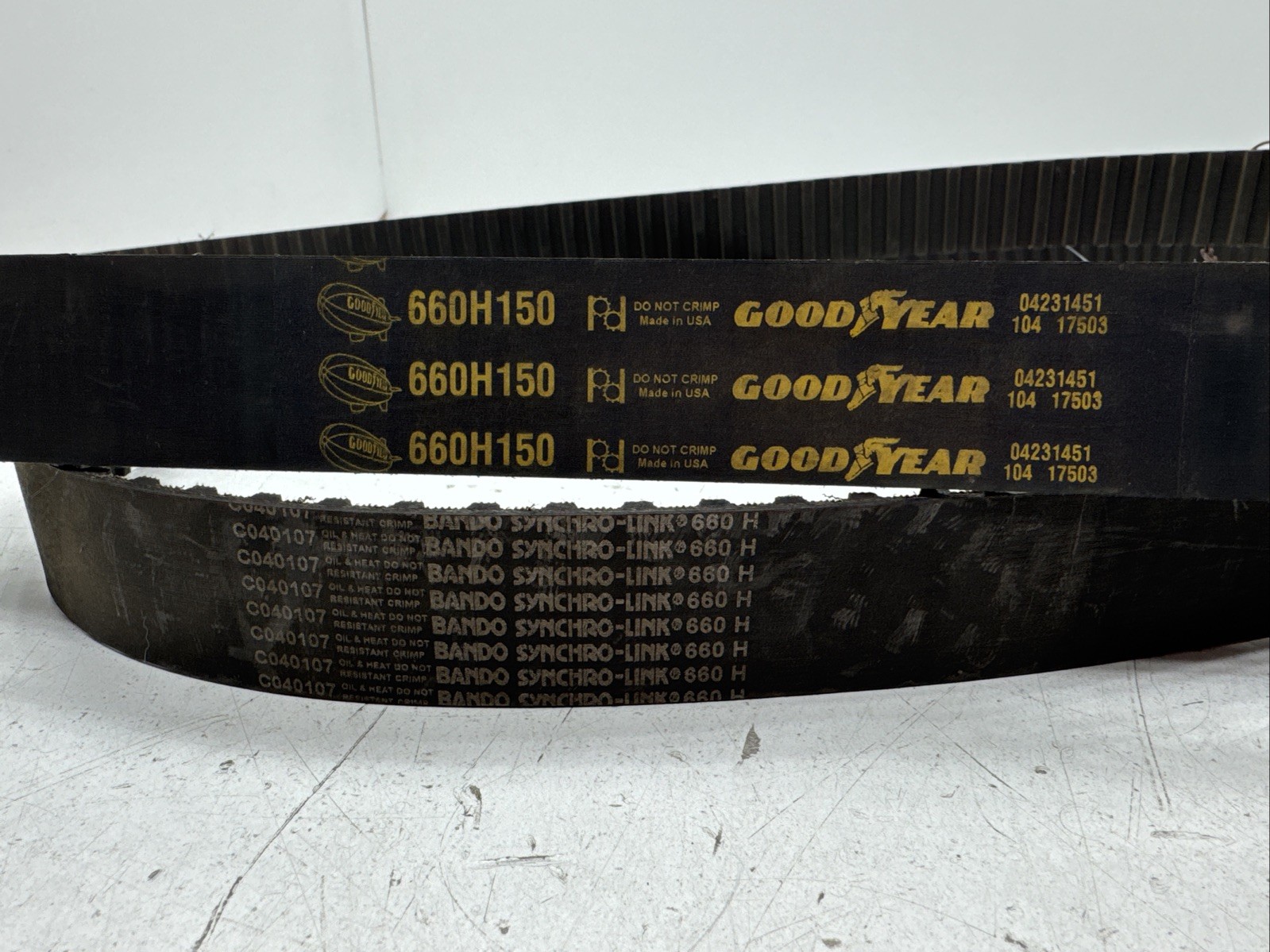 (Qty.2)Goodyear Bando Synchro-link 660H150 , 660-H-150 , 660H-150 , Timing Belts