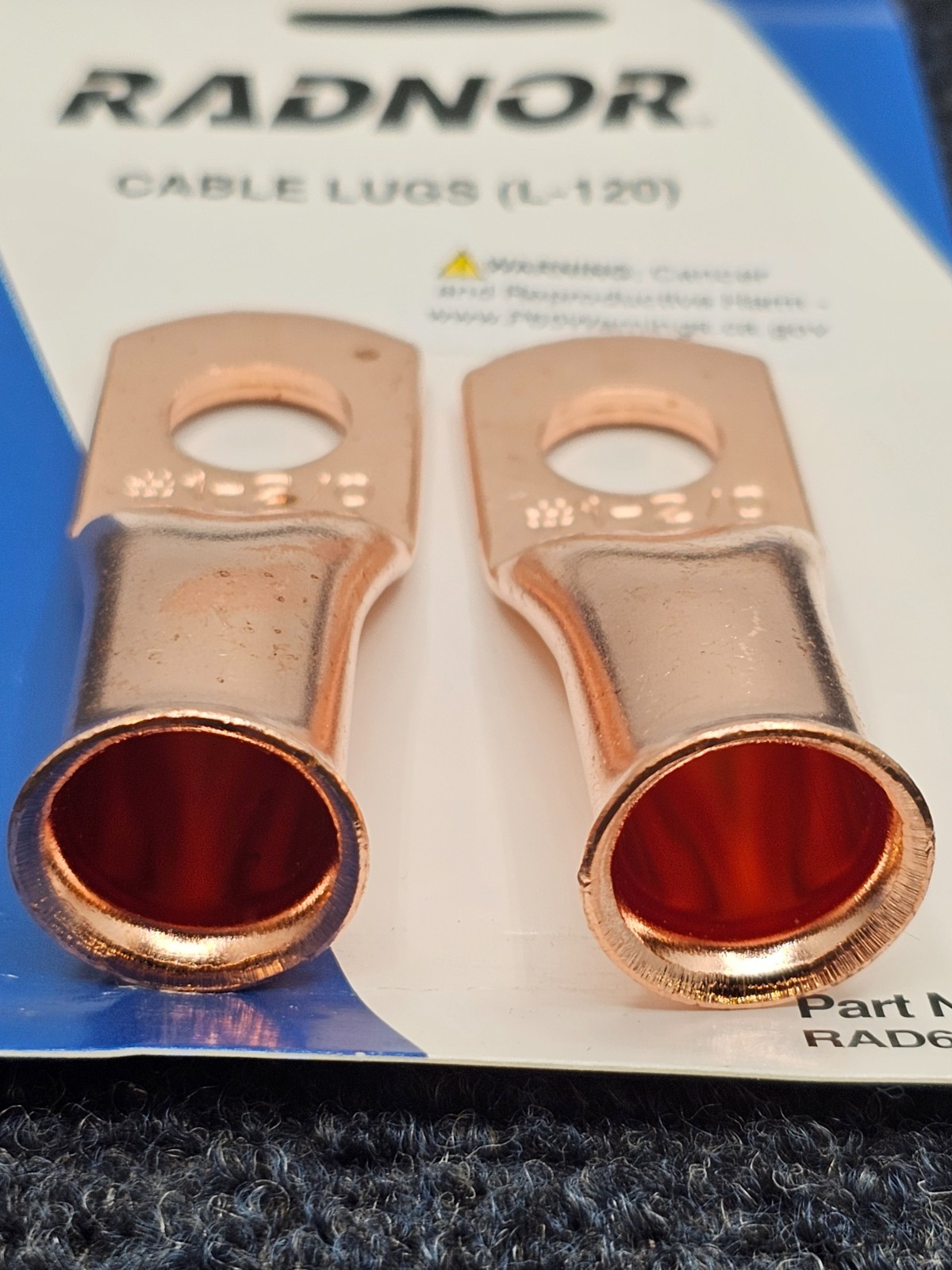 (6 PIECES) Radnor RAD64002143 64002143 L-120 Solder Type Cable Lugs 1-Hole