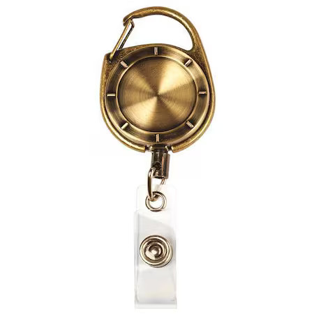 Myid 038945 Badge Holder, Brass, Reel, Brass