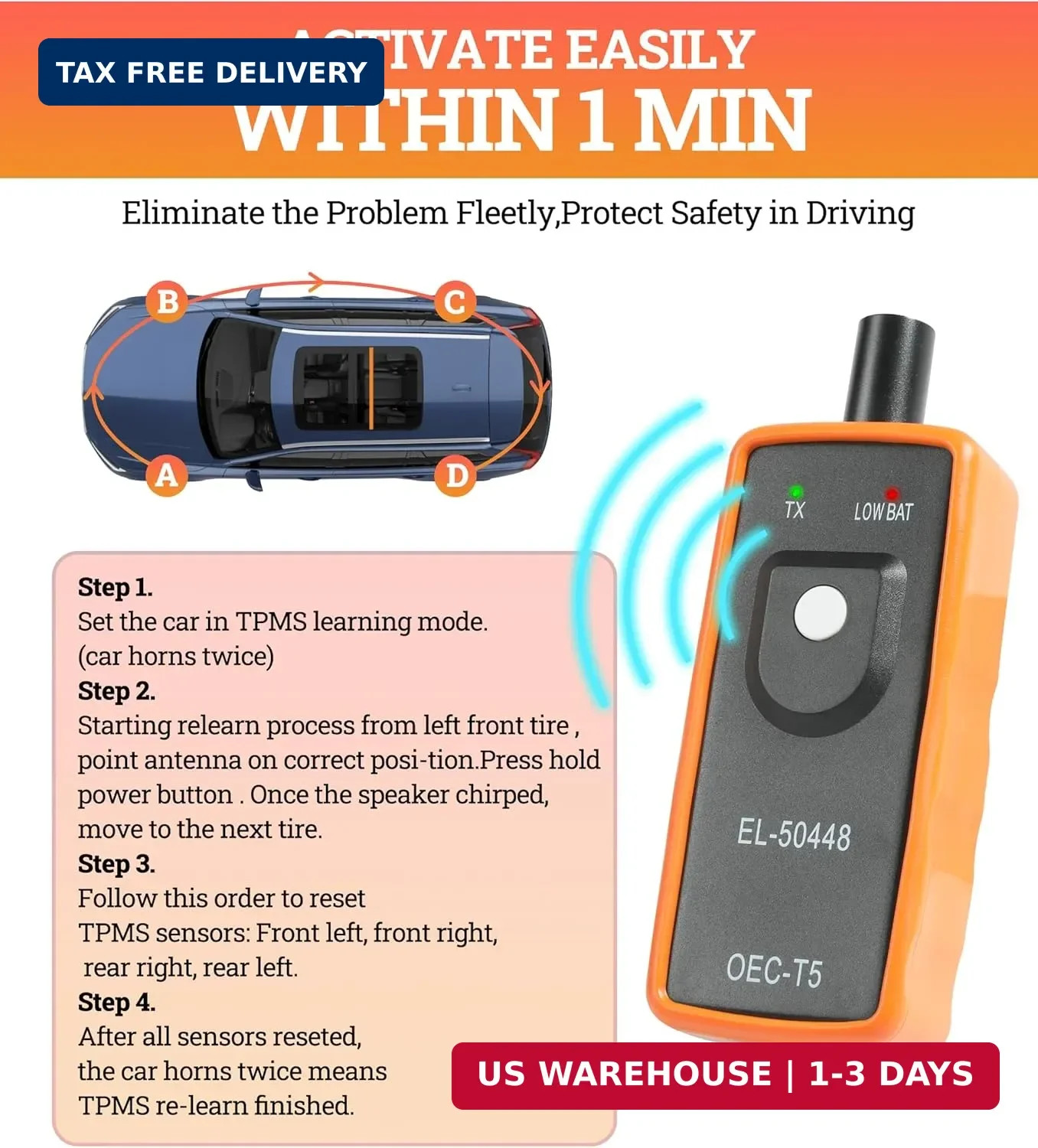 Universal TPMS Relearn Tool,System Programming Training,OEC-T5 Tire Pressure Mon
