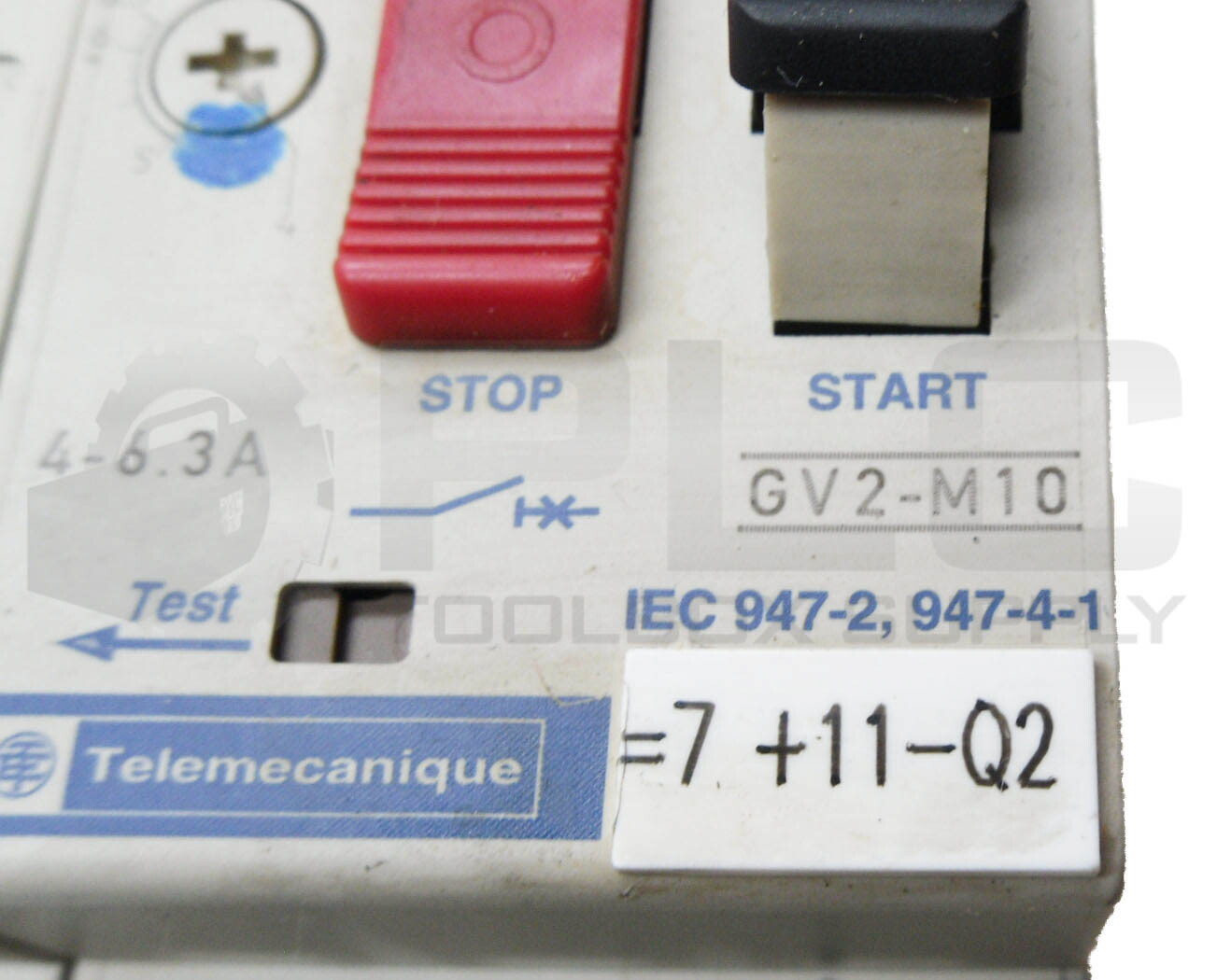 LOT OF 2 TELEMECANIQUE GV2-M10 CIRCUIT BREAKER W/ GV2-AN11 AUXILIARY CONTACT