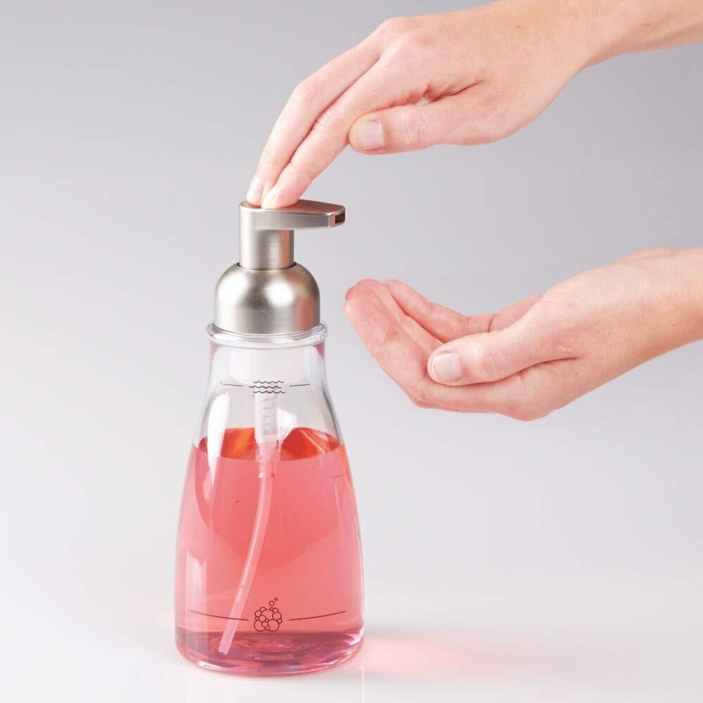 iDesign Foaming Soap Dispenser for Kitchen Bathroom Sink Vanity 3″ x 3″ x 7.5″