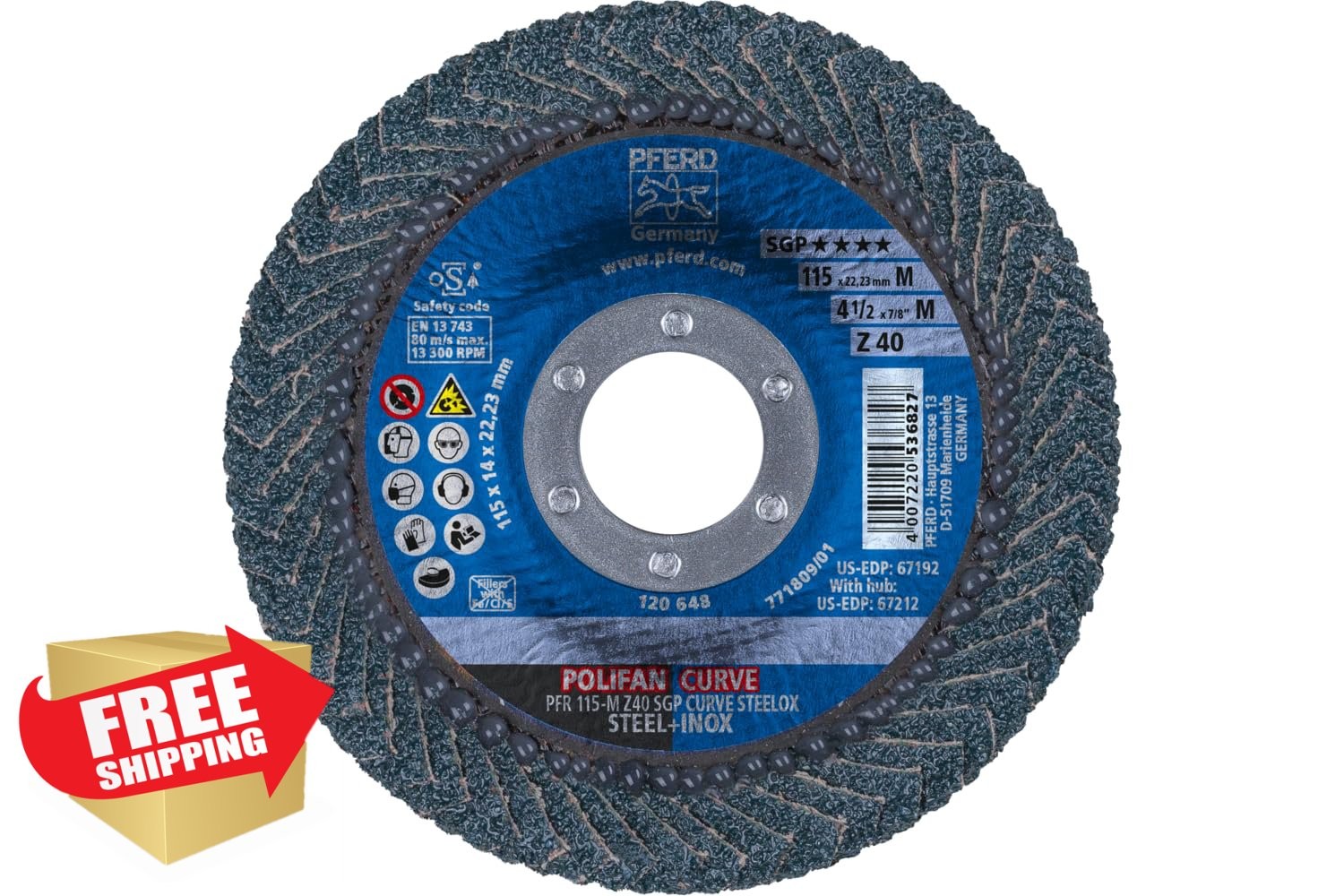 PFERD 4-1/2″ Zirconia Flap Disc 40 Grit