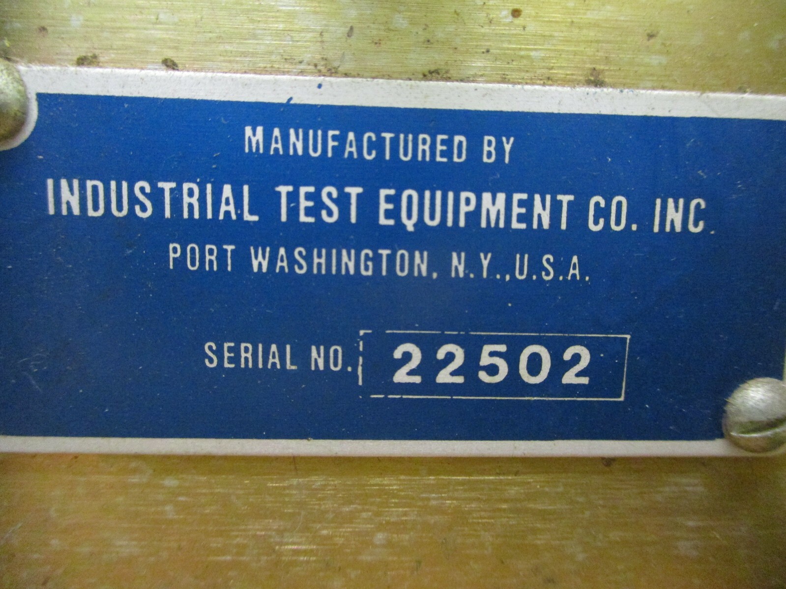 Powertron 250S-CR Industrial Test Equipment Co. A6223ELL
