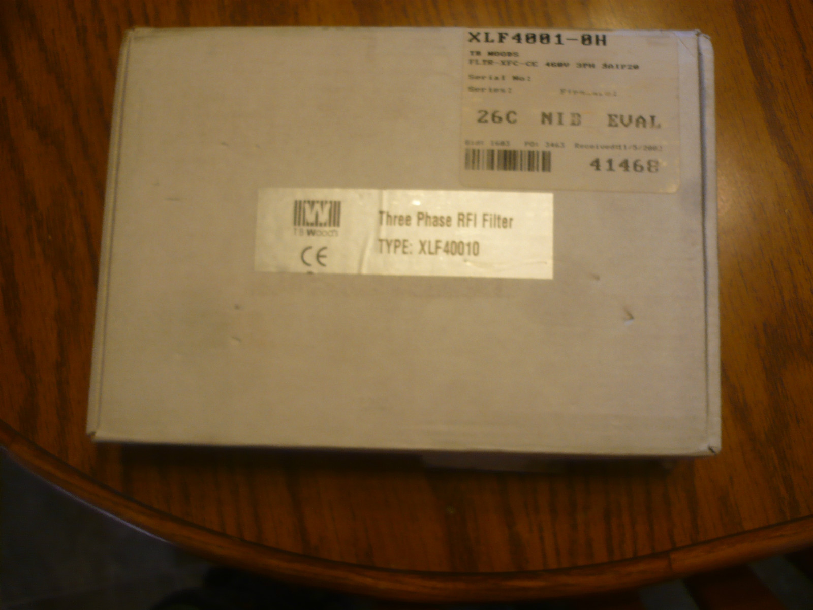 New TB Woods XLF-4001-0H DRIVE FLTR-XFC-CE 460V 3PH 3AIP20
