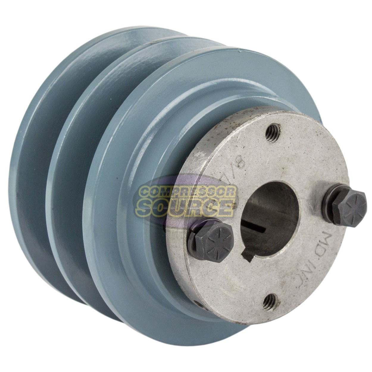 Cast Iron 3.35″ Dual Groove Pulley Belt B Section 5L with 7/8″ Sheave Bushing
