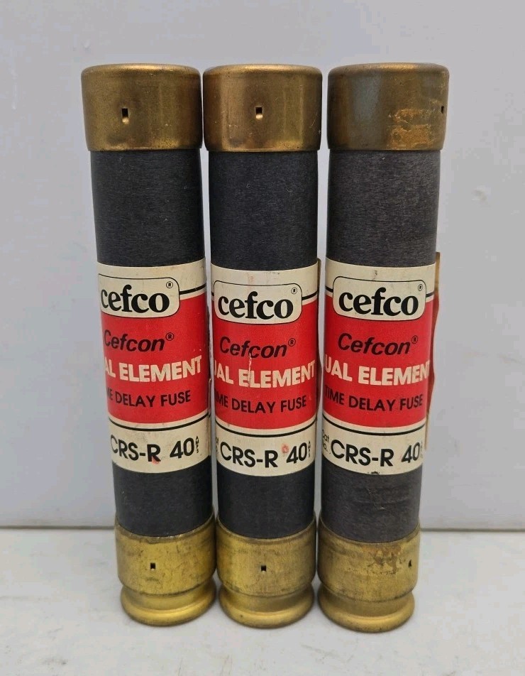 3 Pack Cefco CRS-R-40 Fuse 40A Amp Class RK5 600V Time Delay CRSR40 New