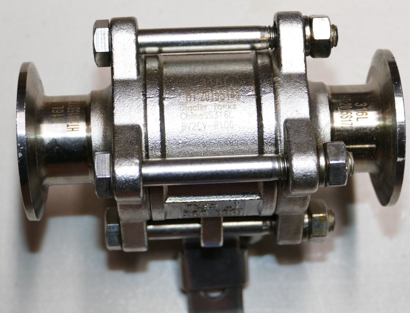 1 1/2″ Sanitary Connection BALL SHUT OFF VALVE Stainless Steel Brand New 1″ CF3M