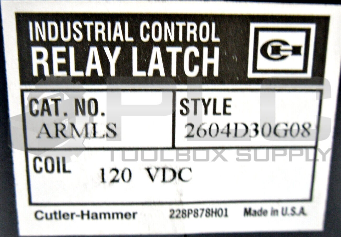NEW EATON CUTLER HAMMER ARMLS MAG LATCH FOR AR RELAY 2604D30G08