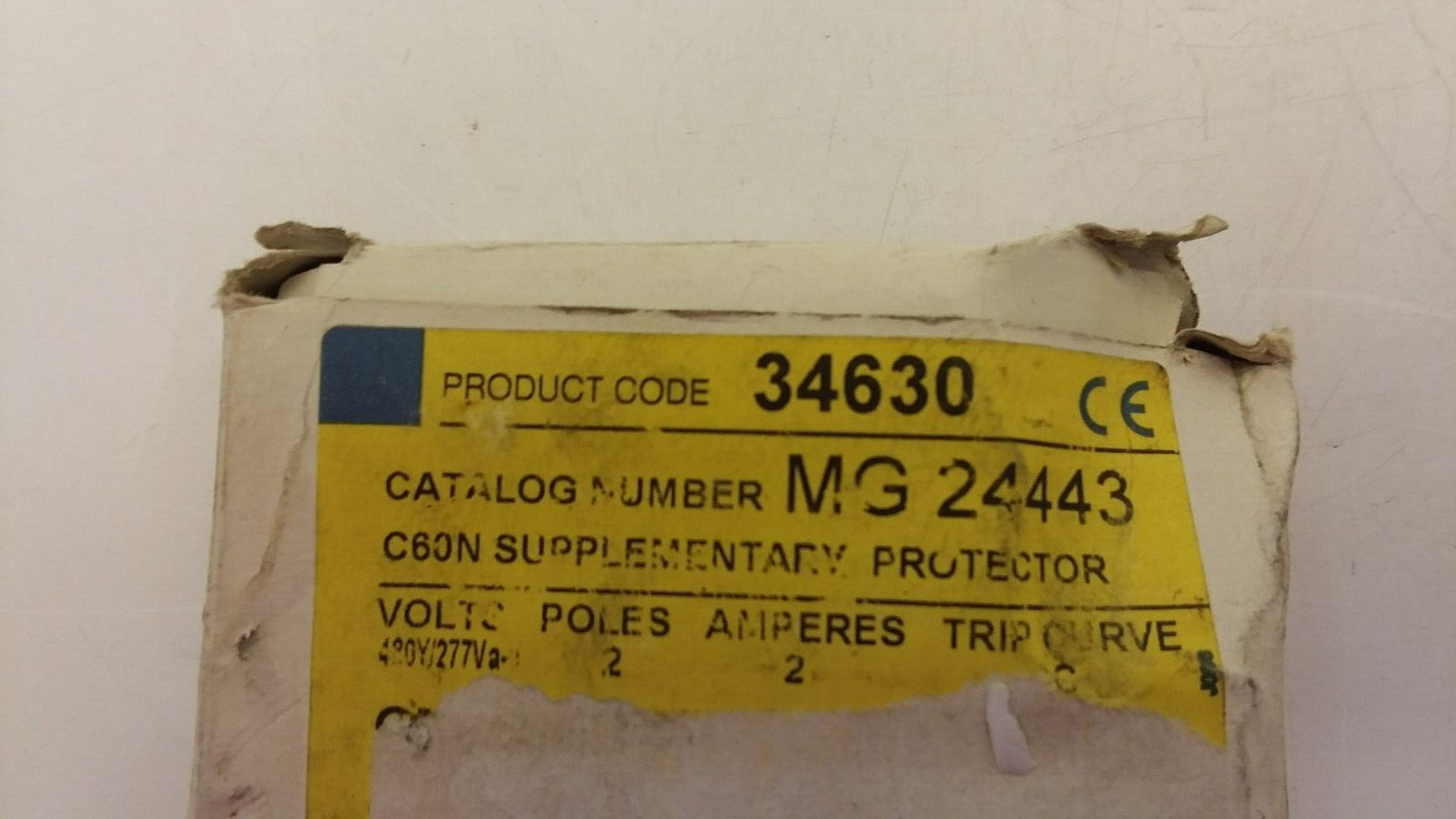 MERLIN GERIN MG 24443 MINIATURE CIRCUIT BREAKER 2AMP 2POLE 480Y/277V NIB