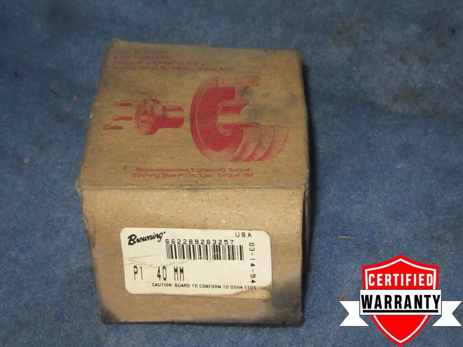 NIB BROWNING P1X40MM 12MM KEY SLOT 40MM BORE P1 BUSHING 1 Year Warranty