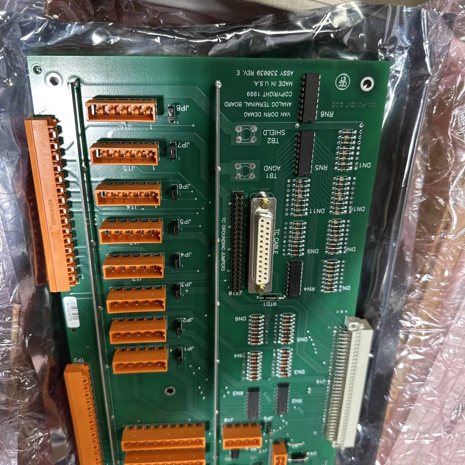 VAN DORN ASSY 330039 REV E ANALOG TERMINAL PCB BOARD CARD, PC330-039