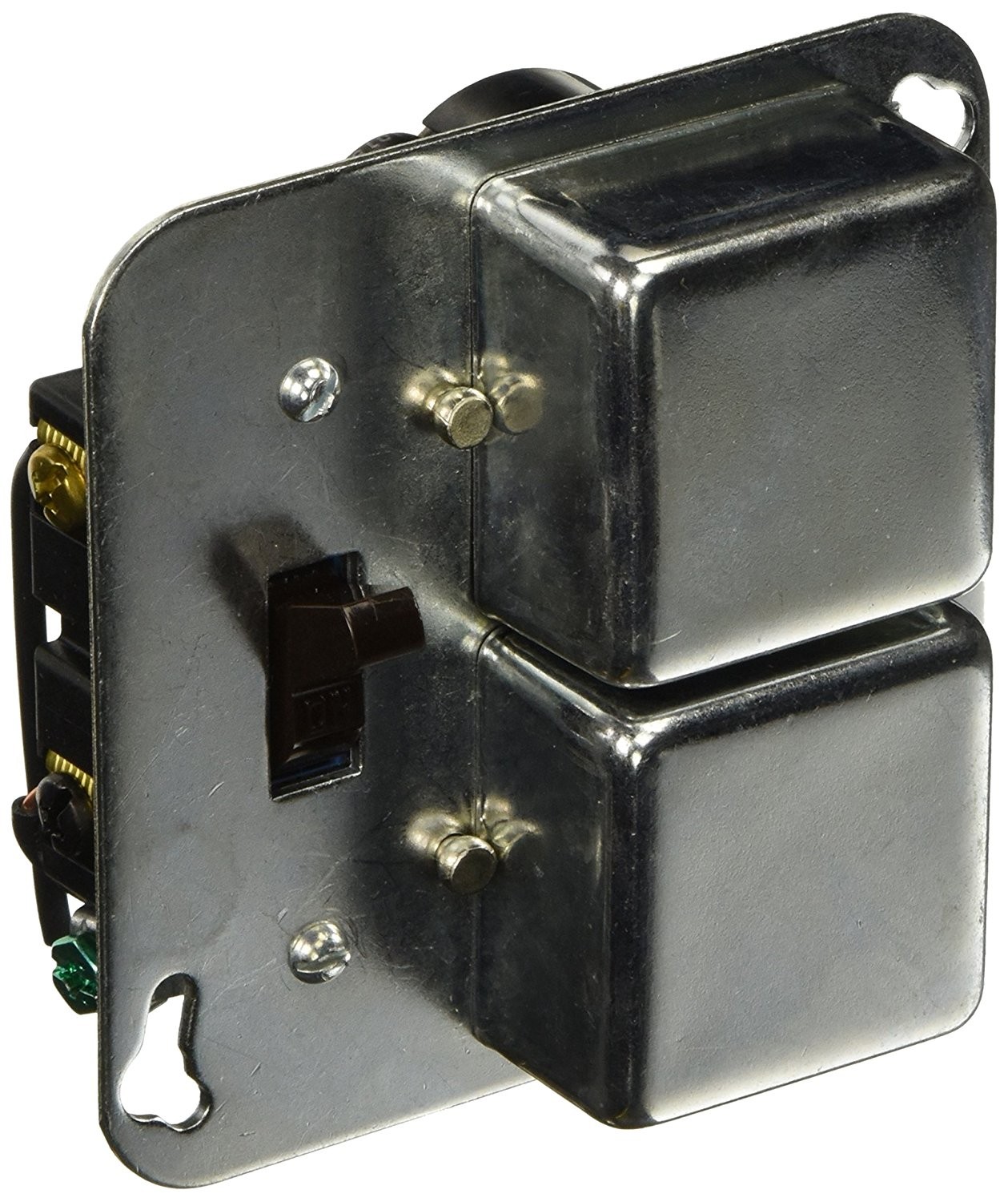 STY-Twin Fuseholders Plus 2 Switches 4in SquareBoxCoverUnit 1/2Hp 15A/125VAC-1EA