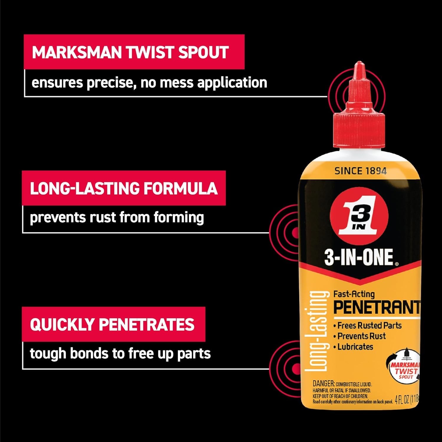 3-IN-ONE Pneumatic Tool Drip Oil, 4 oz.