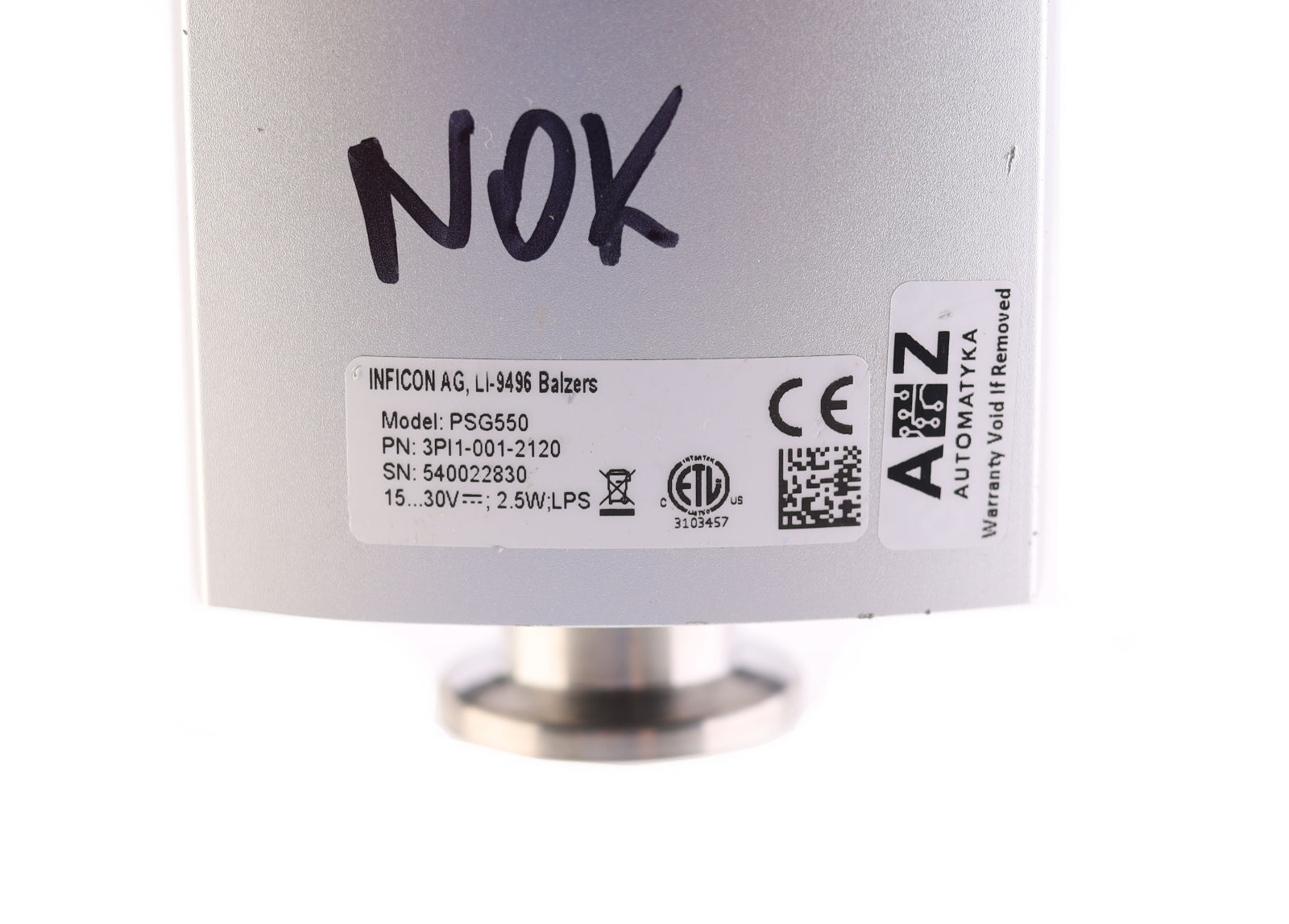 INFICON PSG550 3PI1-001-2120 3PI10012120 NOK