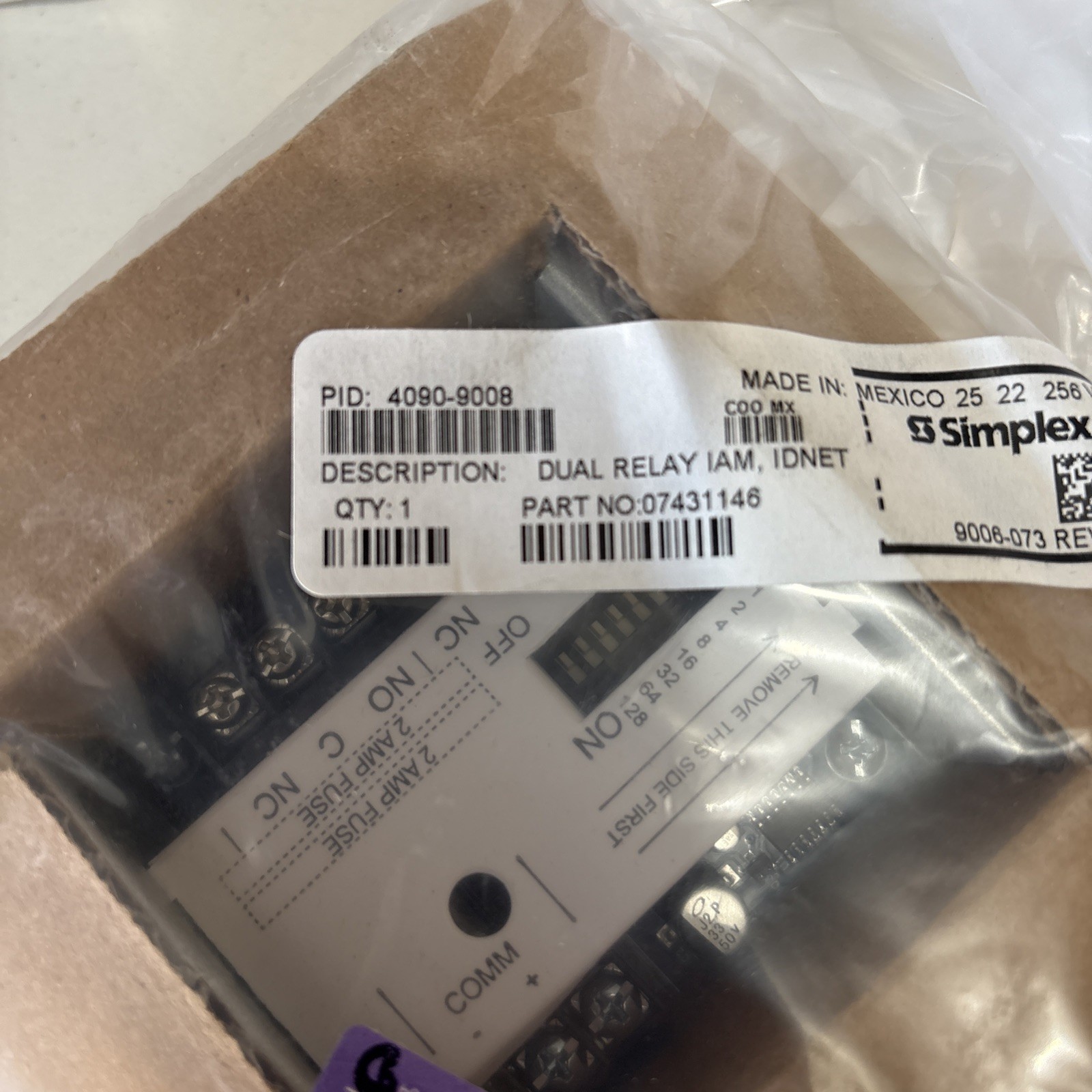 Simplex addressable relay IAM 4090-9008
