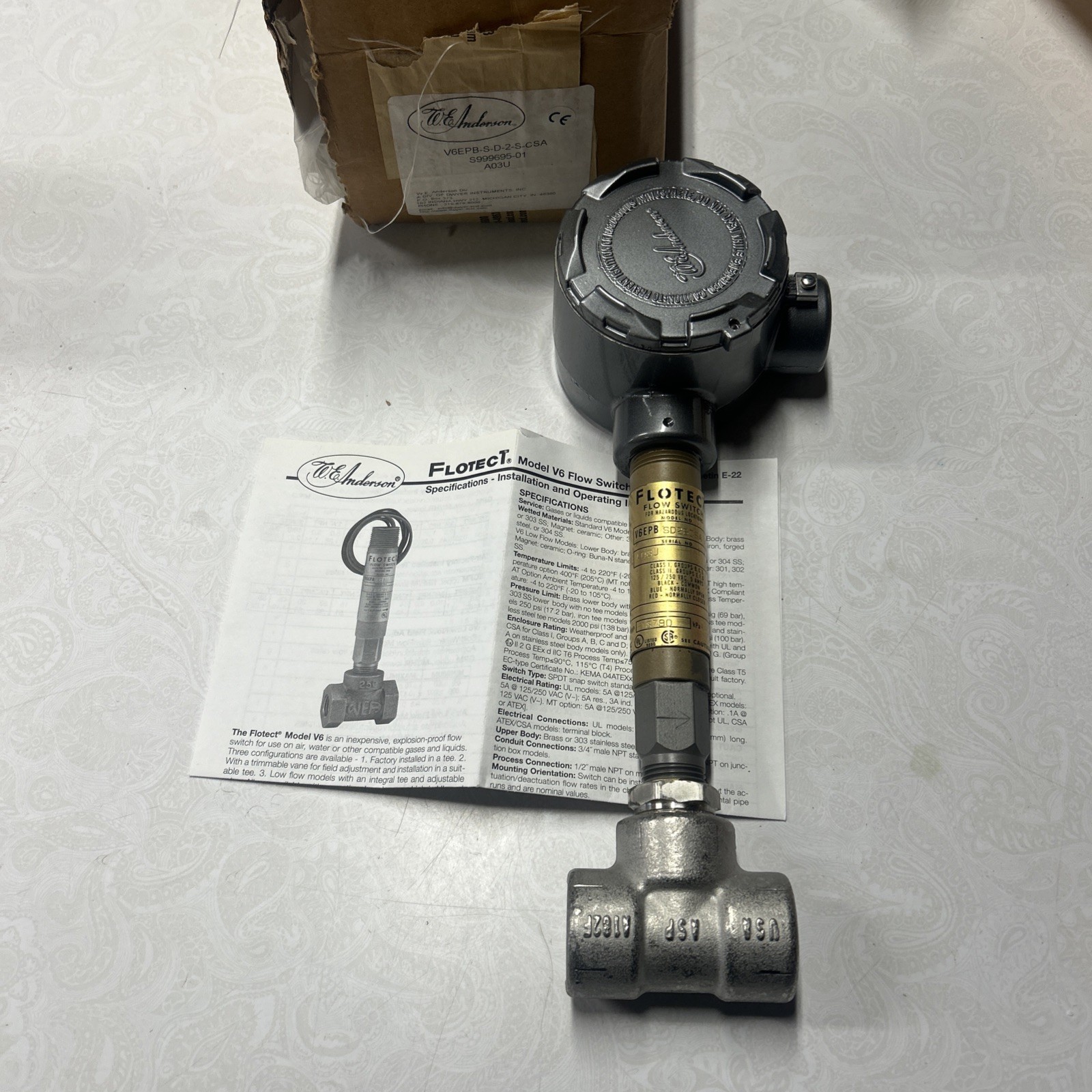WE Anderson Flotect V6EPB- SD2SCSAFlow Switch MWP. 13790