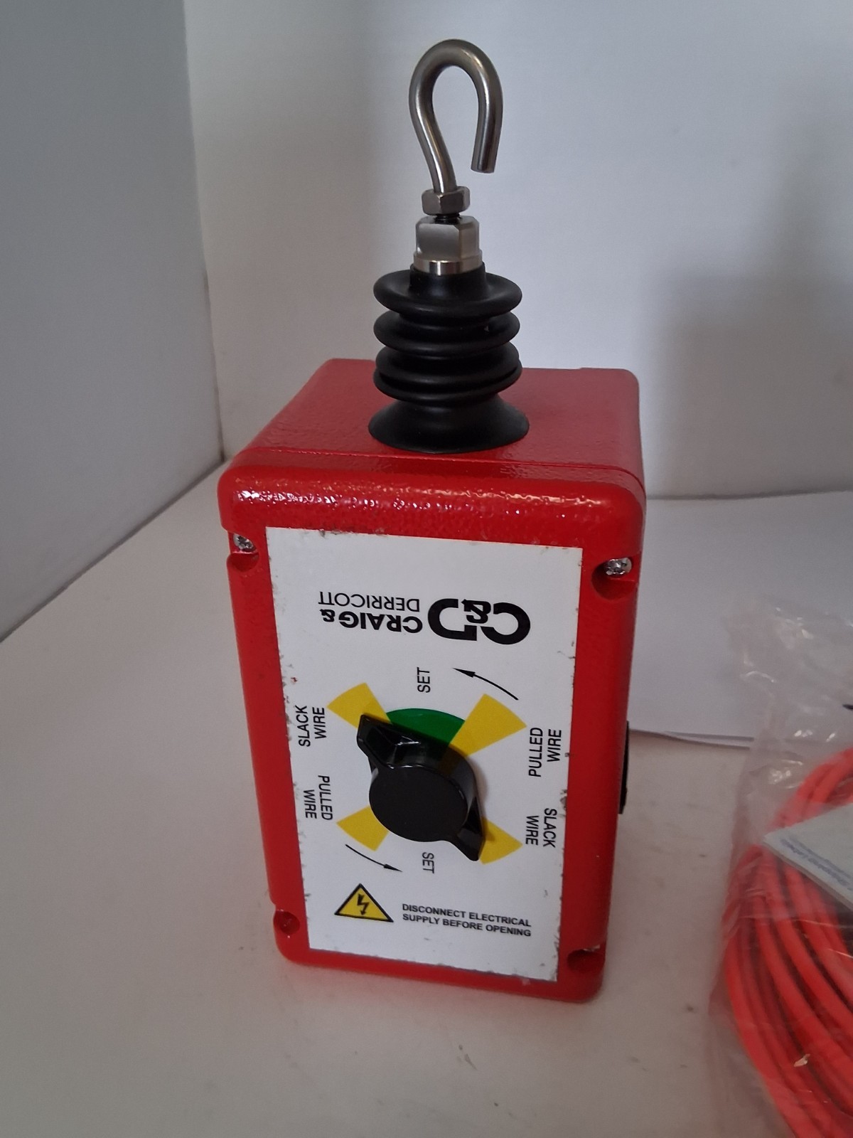 CRAIG & DERRICOTT GWN2 ROPE PULL SWITCH 214.5MM STRAIGHT 2NO/2NC W/CABLE NNB