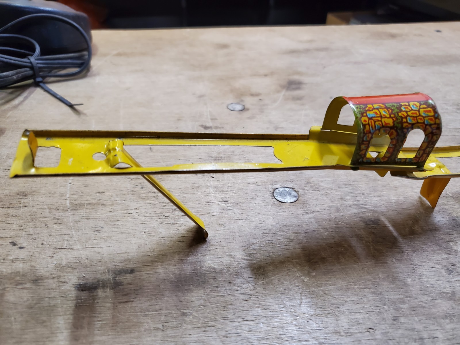 Vintage 1930s Unique Art Capitol Hill Racer Wind-Up Tin Litho Toy for Parts