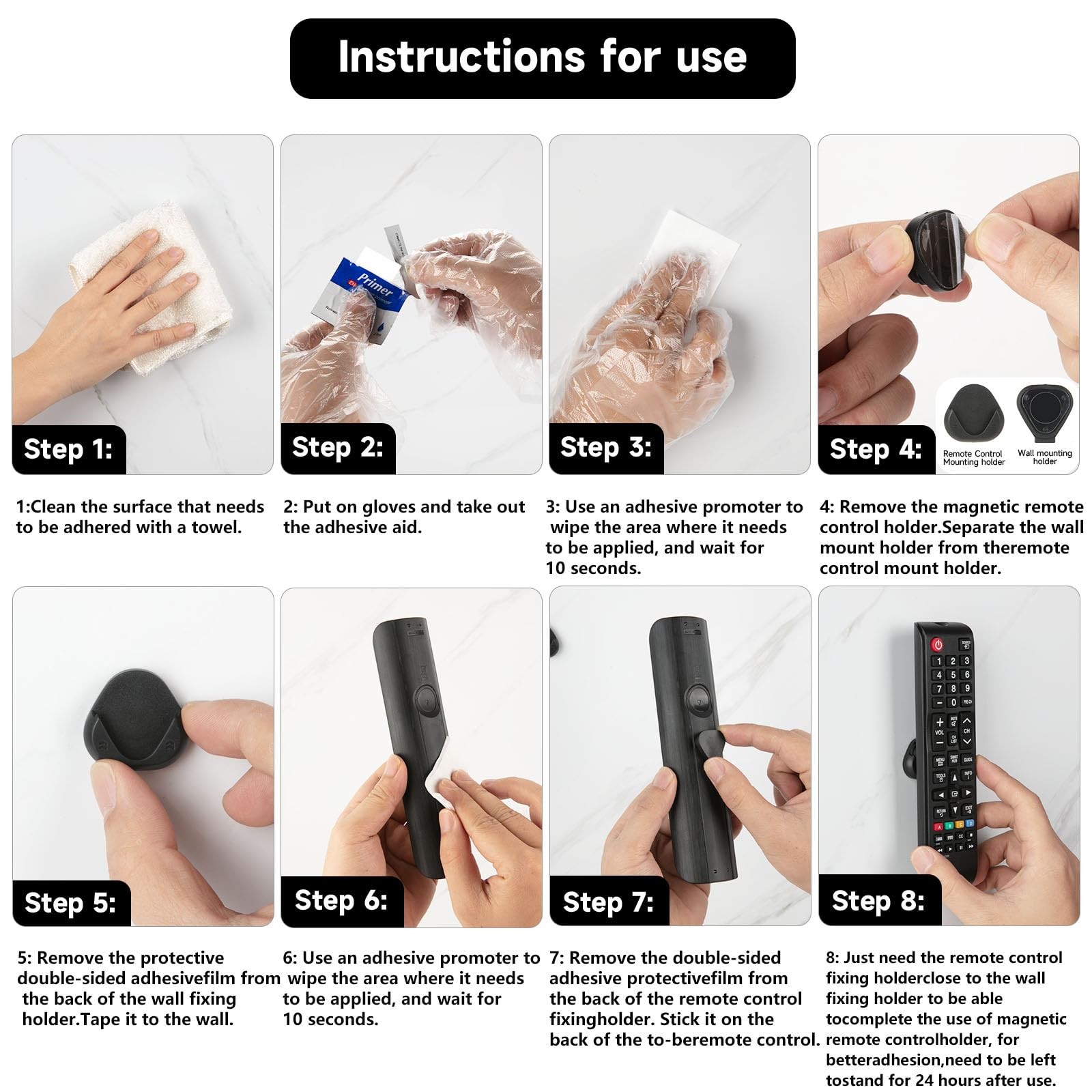JUMEIHUI Magnetic Remote Control Holder Wall Mount, [Upgraded with Black
