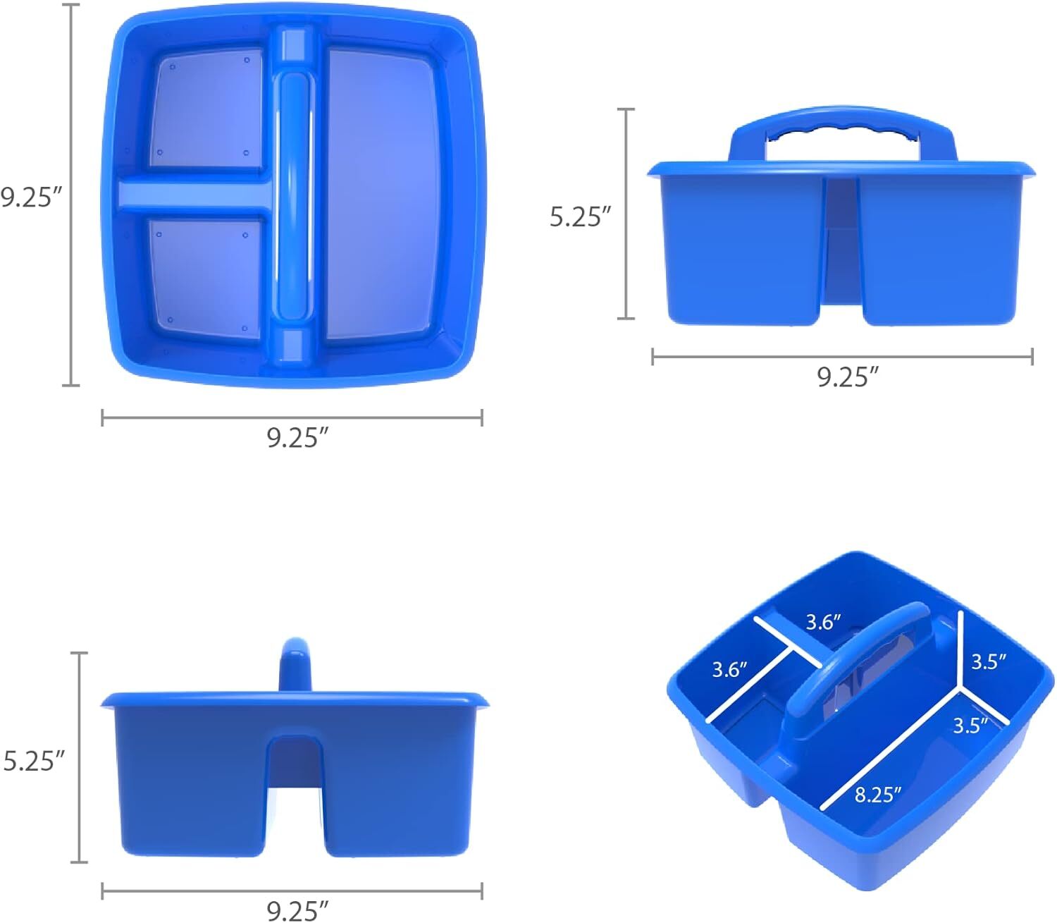 Storex 3-Compartment Small Caddy – Multipurpose Classroom Assorted Colors