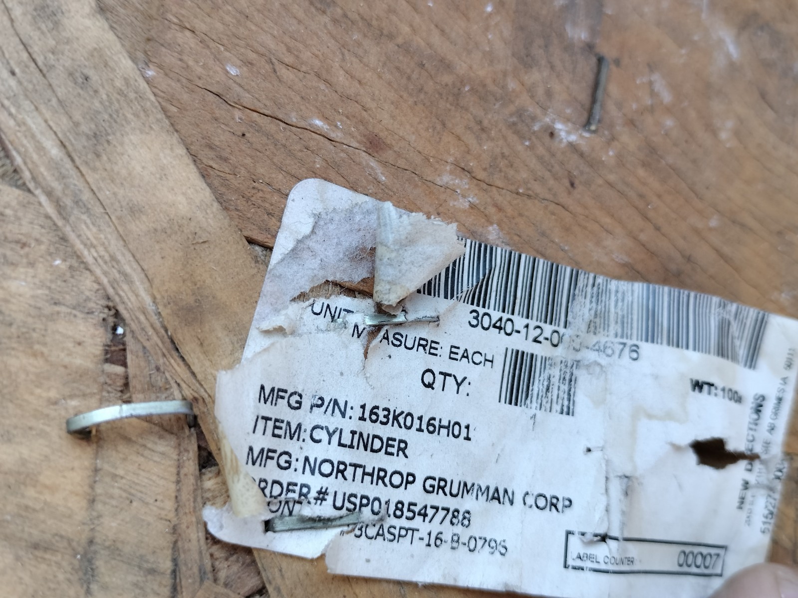 NEW – Northrop Grumman 163K016H01 Cylinder