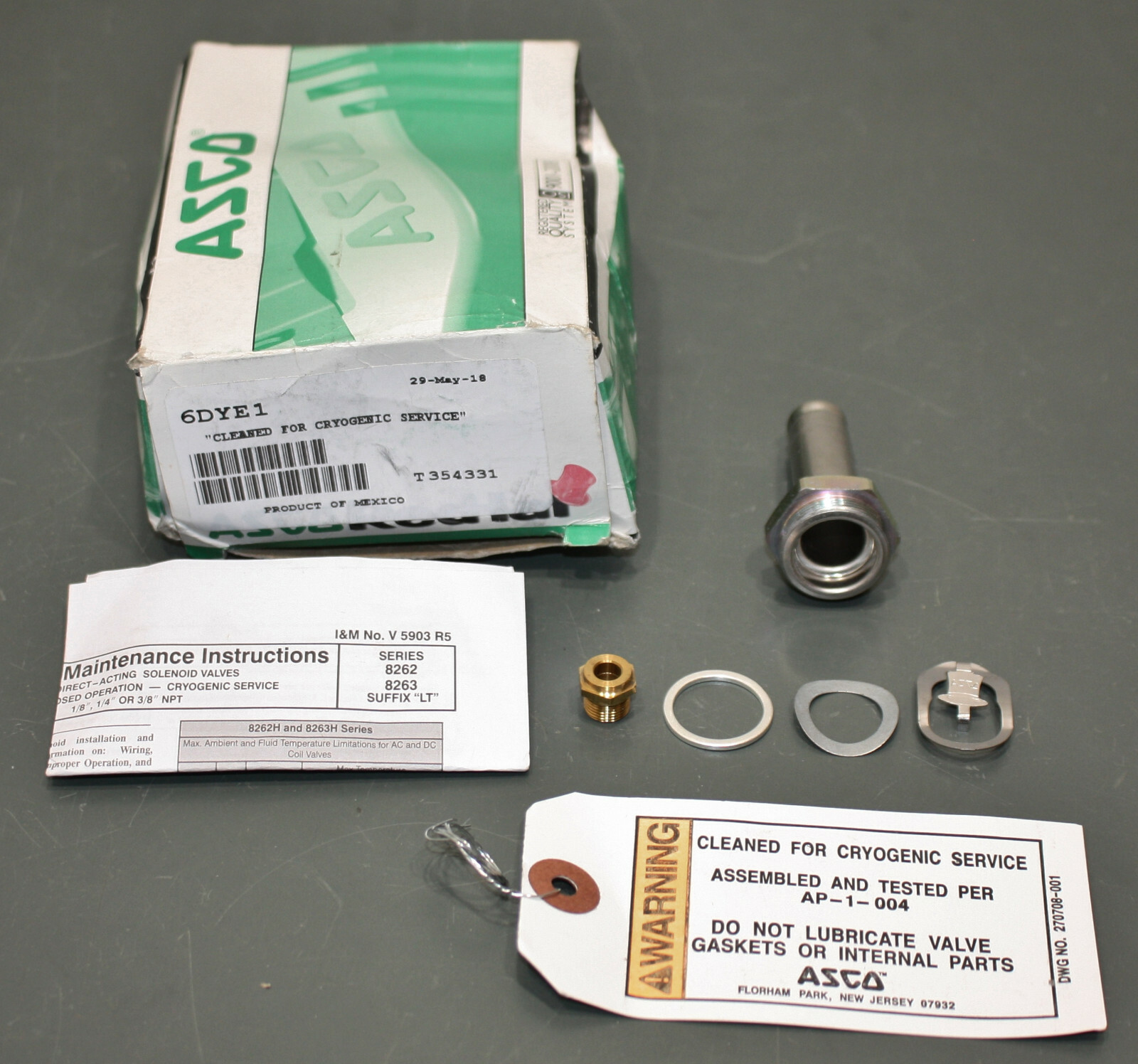 PARTIAL – ASCO Rebuild Kit 304063, for Solenoid Valve 8263G205LT & 8263G206LT
