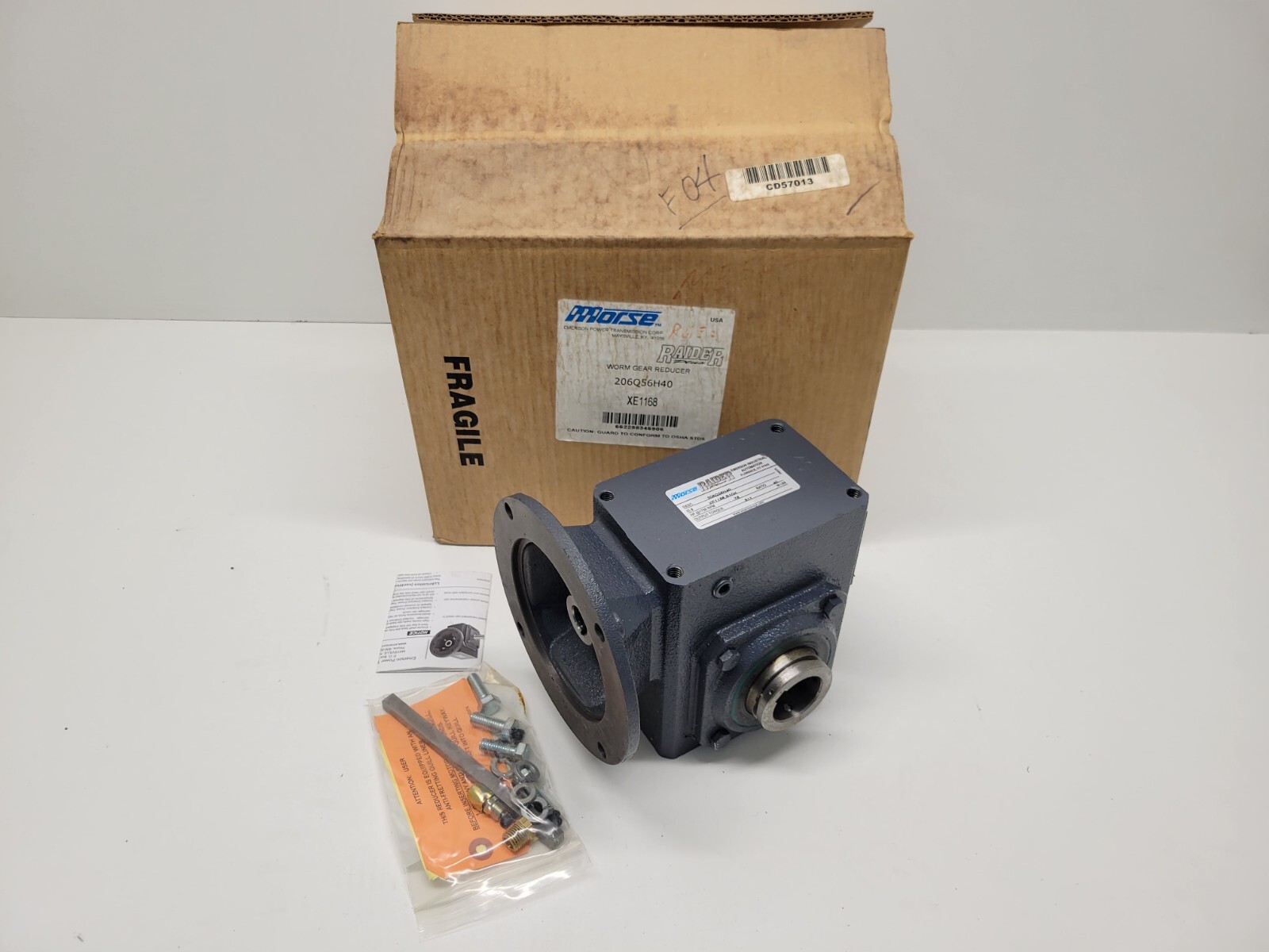 NEW IN BOX! MORSE 40:1 1750RPM GEAR REDUCER XE1168R10K 206Q56H40