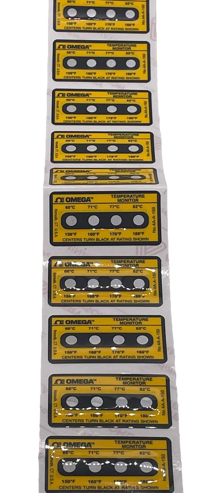 40 count Omega 4A-A-150 IRREVERSIBLE 4-Point Temperature Indicators 150-180°F