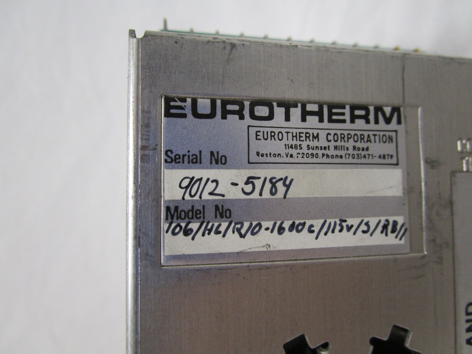 EUROTHERM 106/HL/R/0-1600C/115V/S/RB TEMPERATURE CONTROL HIGH LIMIT ALARM