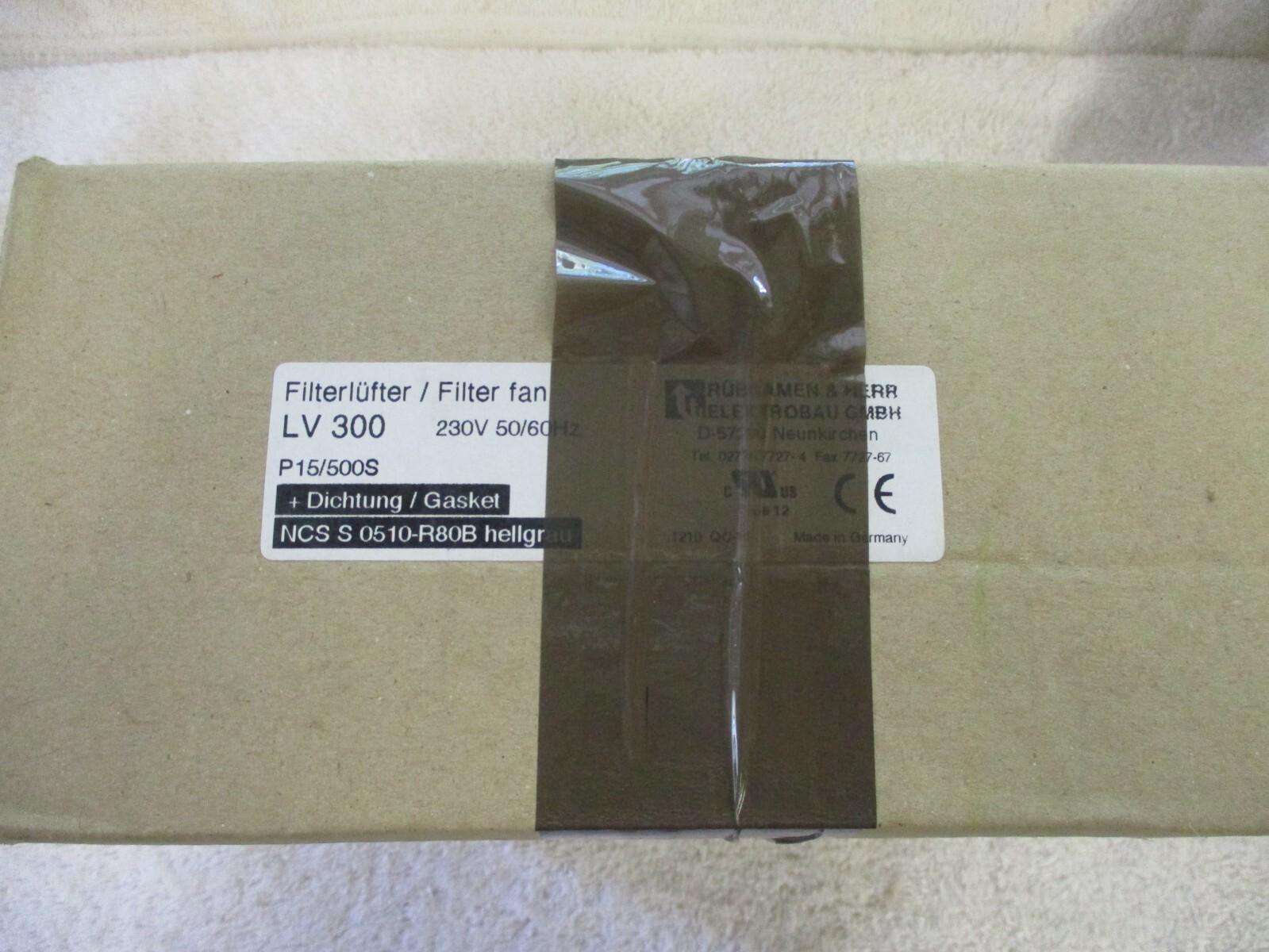 NIB RUBSAMEN & HERR Filter Fan 230V 50/60Hz LV 300 LV300 FACTORY SEALED BOX