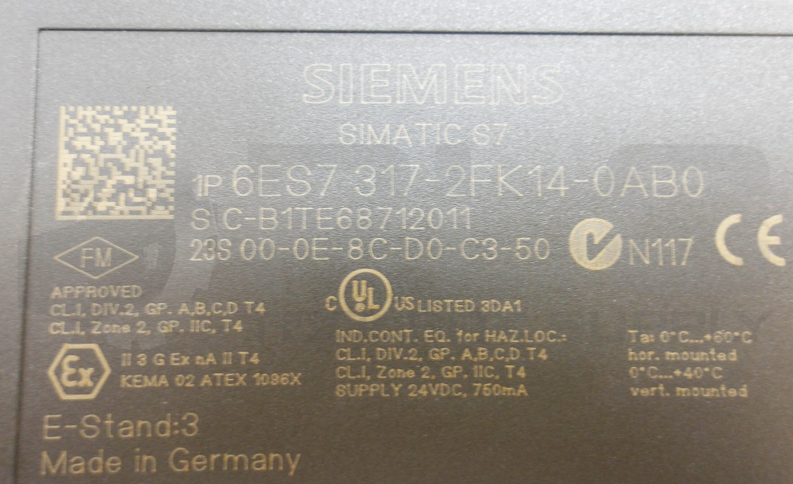 SIEMENS 6ES7 317-2FK14-0AB0 SIMATIC S7 CPU MODULE *READ*