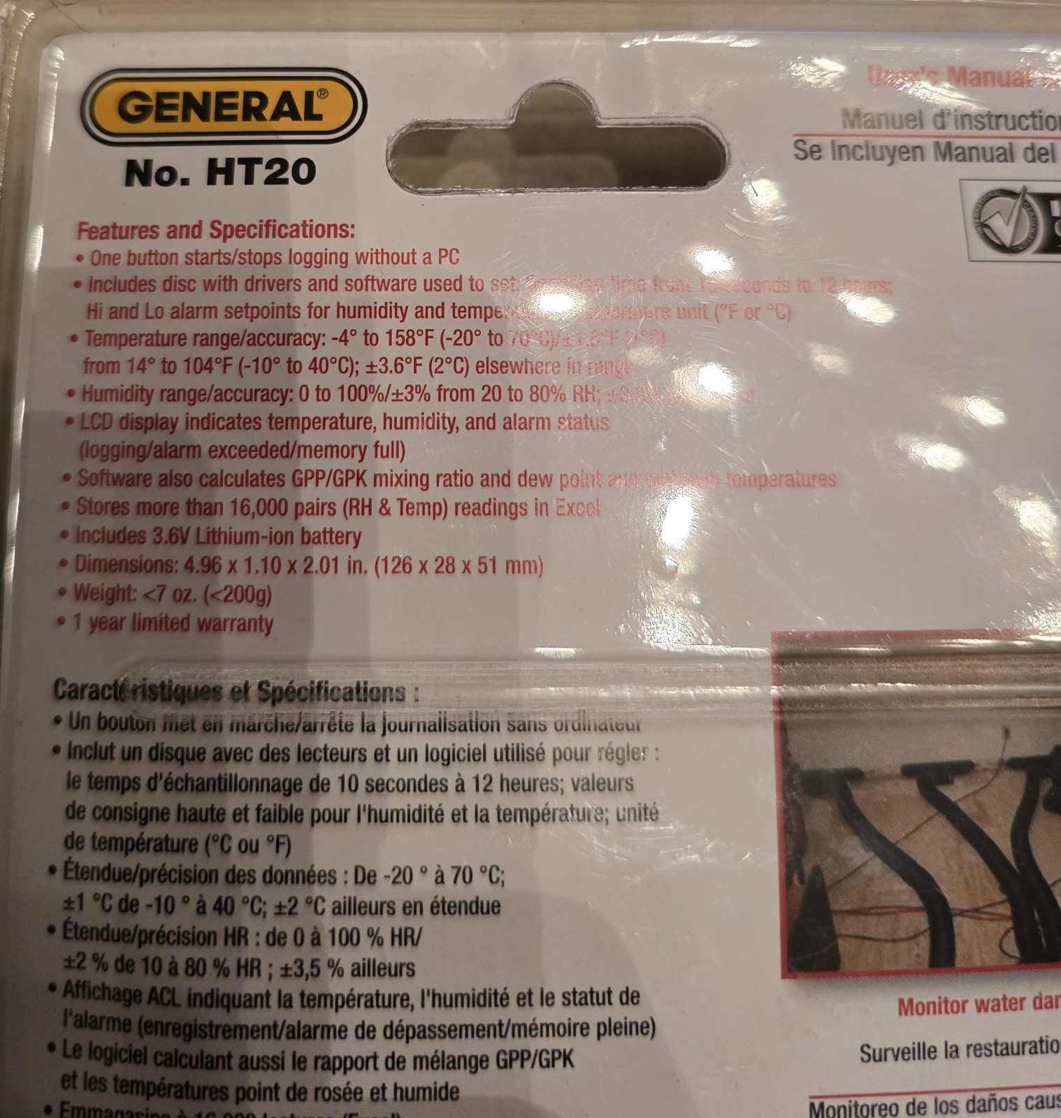General Tools Ht20 Temperature/Rh/Gpp/Wet Bulb Data Logger