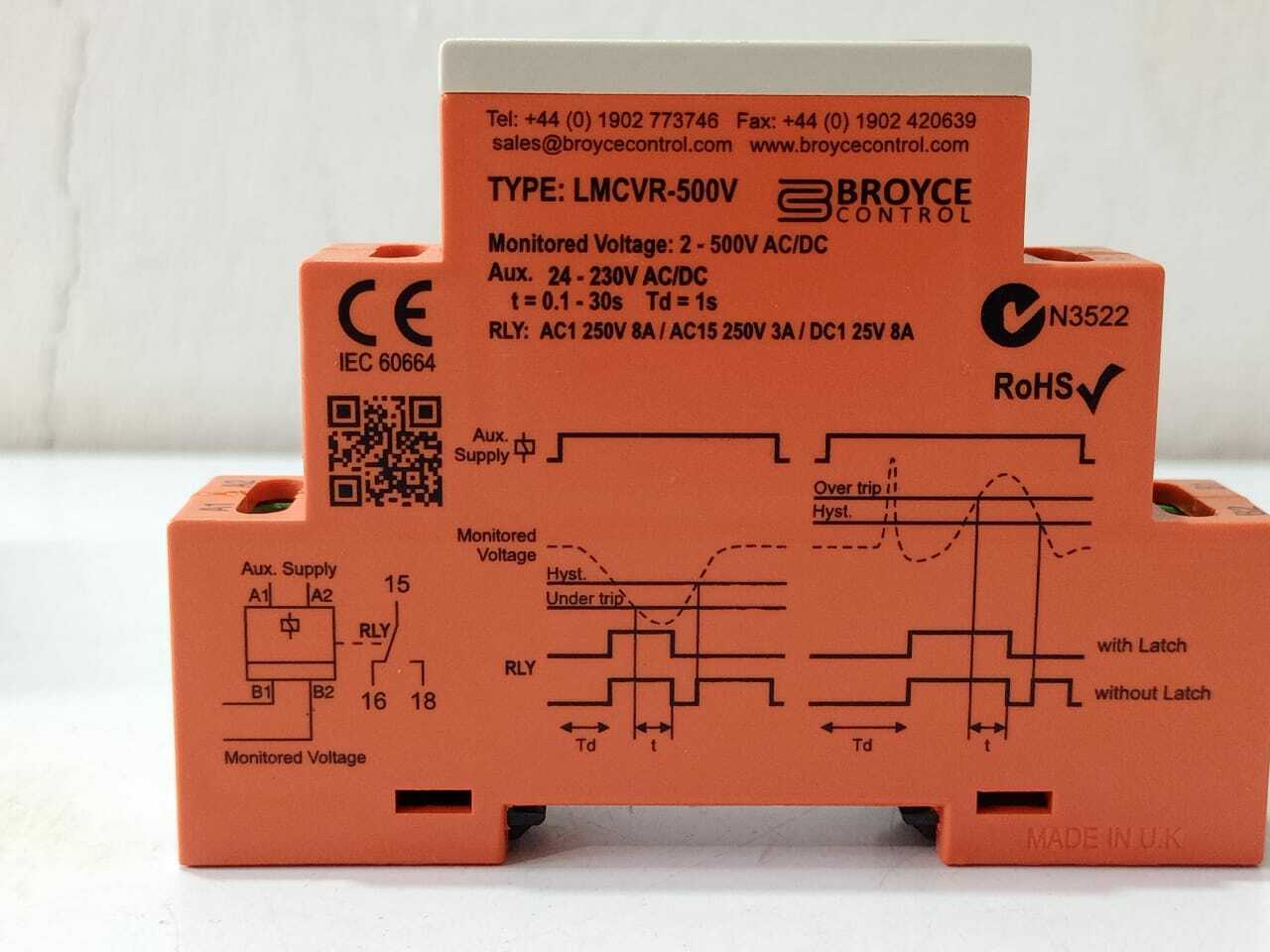 Broyce LMCVR 500V Voltage Monitoring Relay