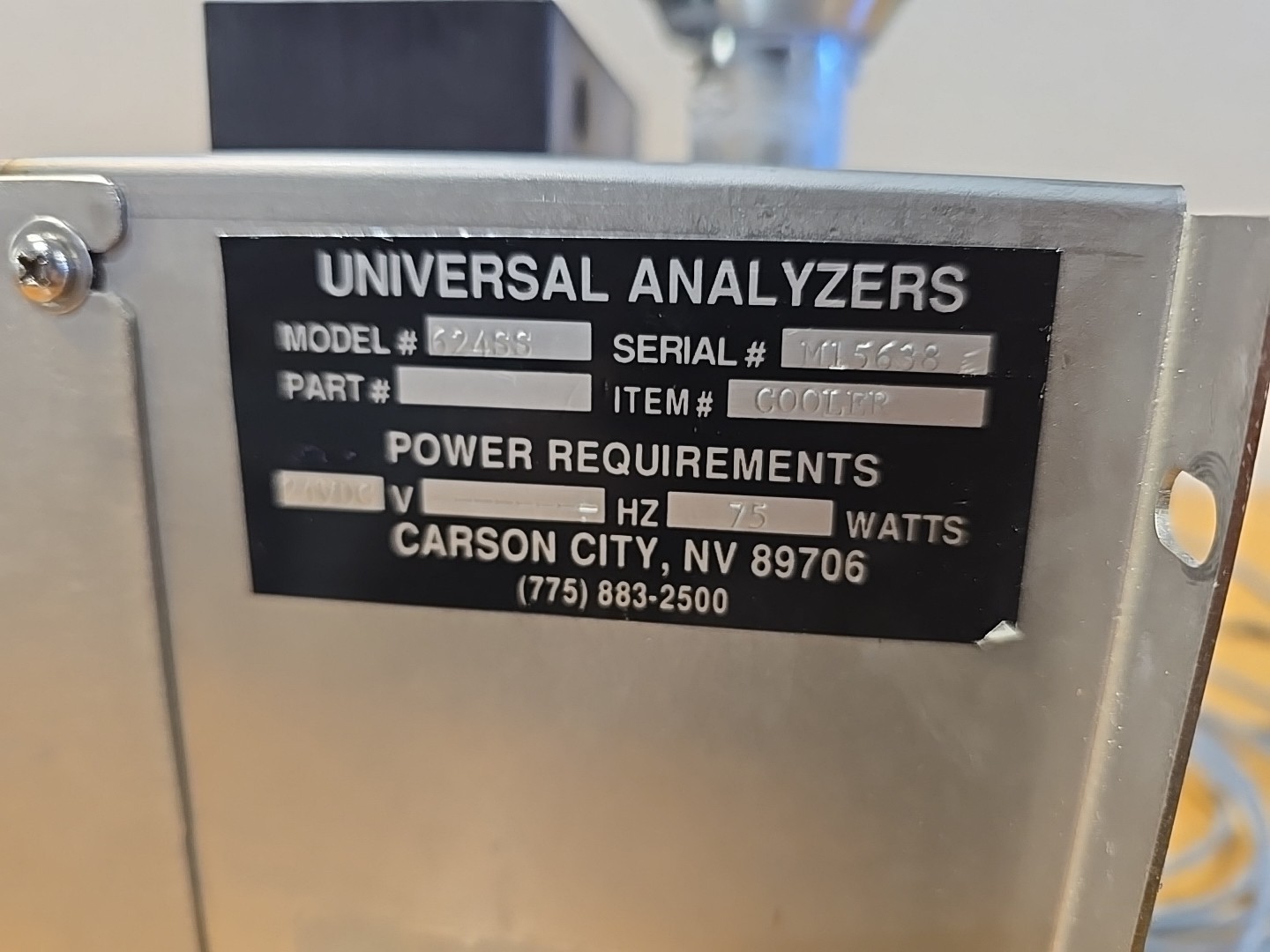 Universal Analyzers 624SS Mini Gas Cooler – 24VDC, 316 Stainless Steel